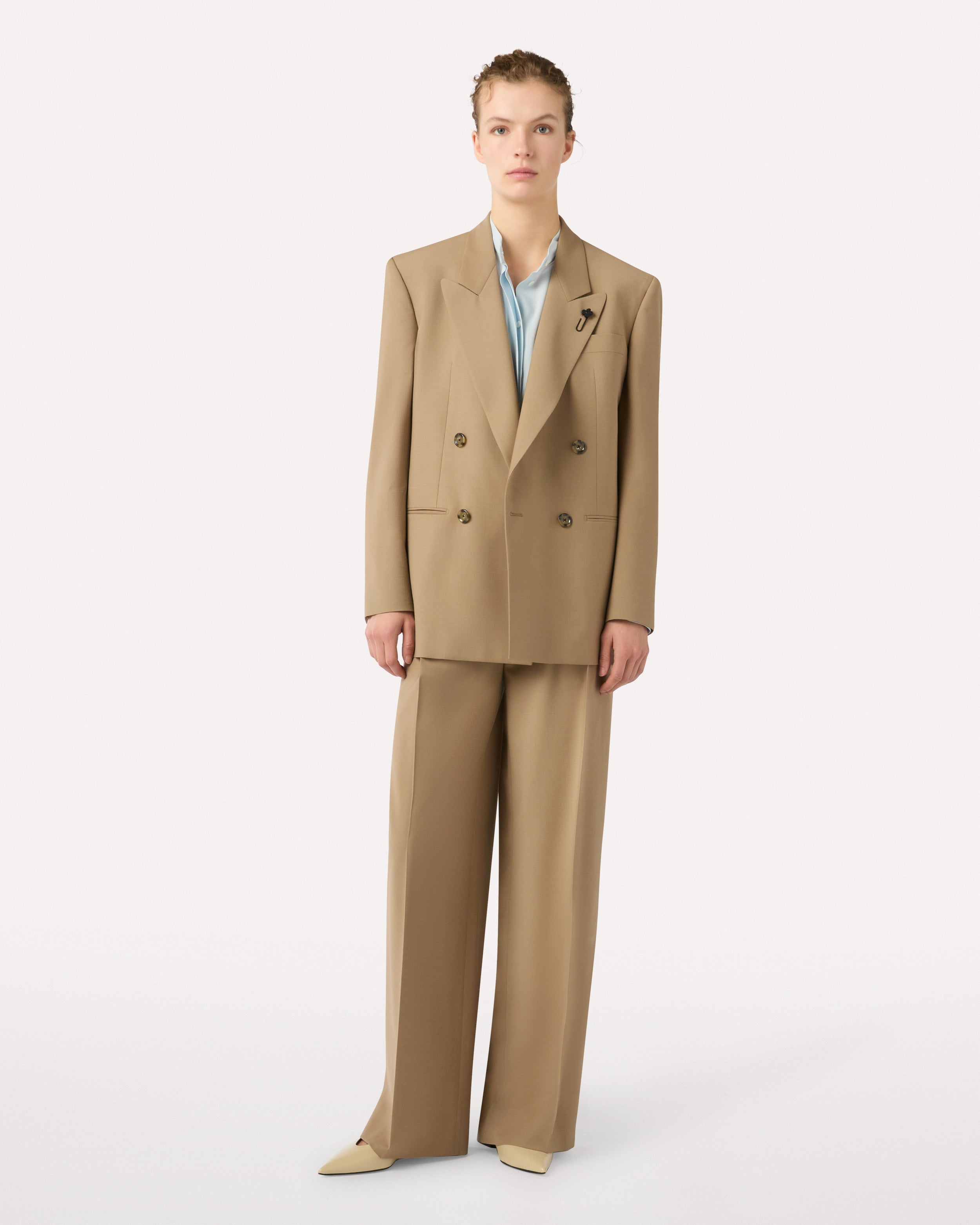 Pantalon beige en laine mélangée BEIGE Lardini 2
