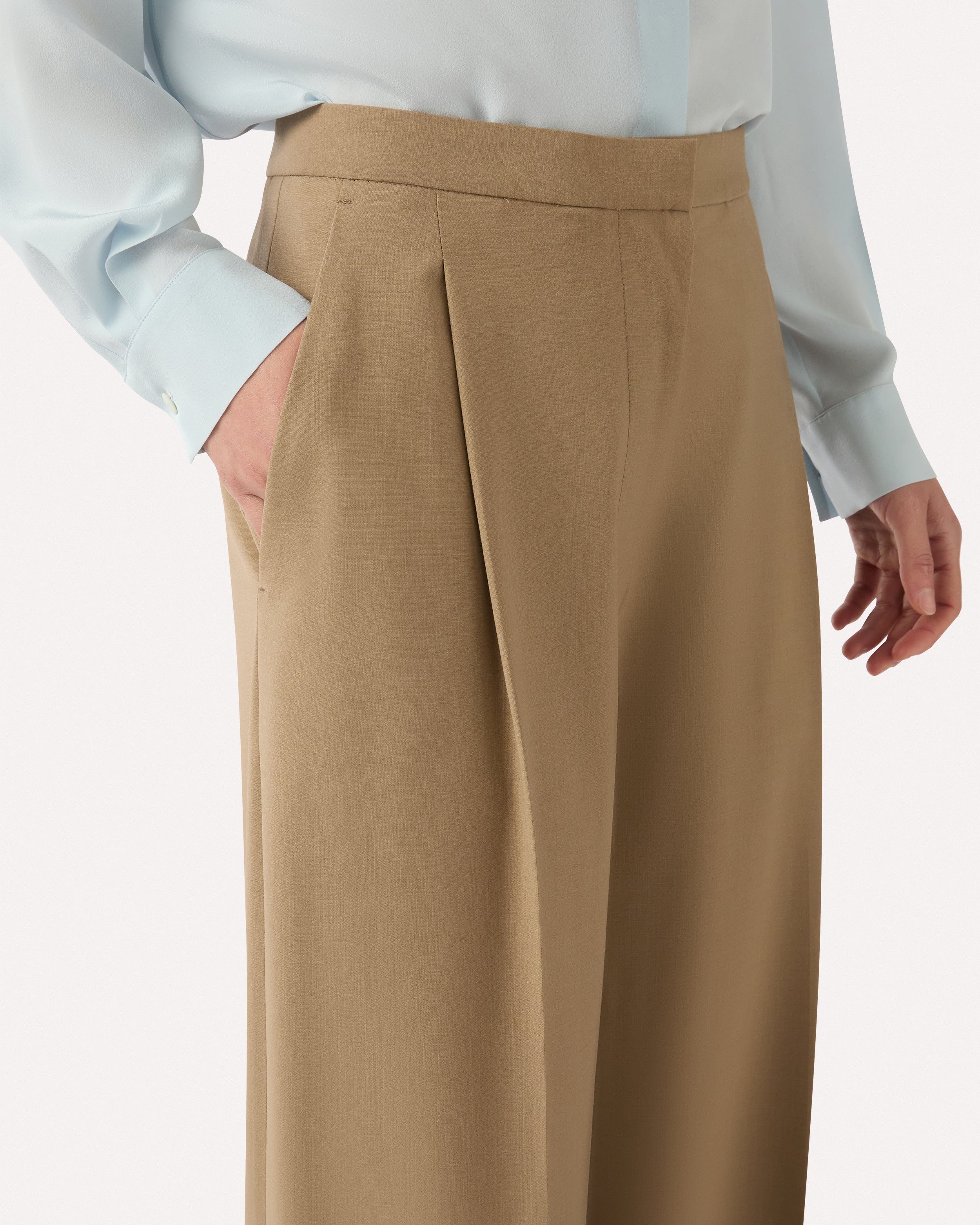 Pantalon beige en laine mélangée BEIGE Lardini 3