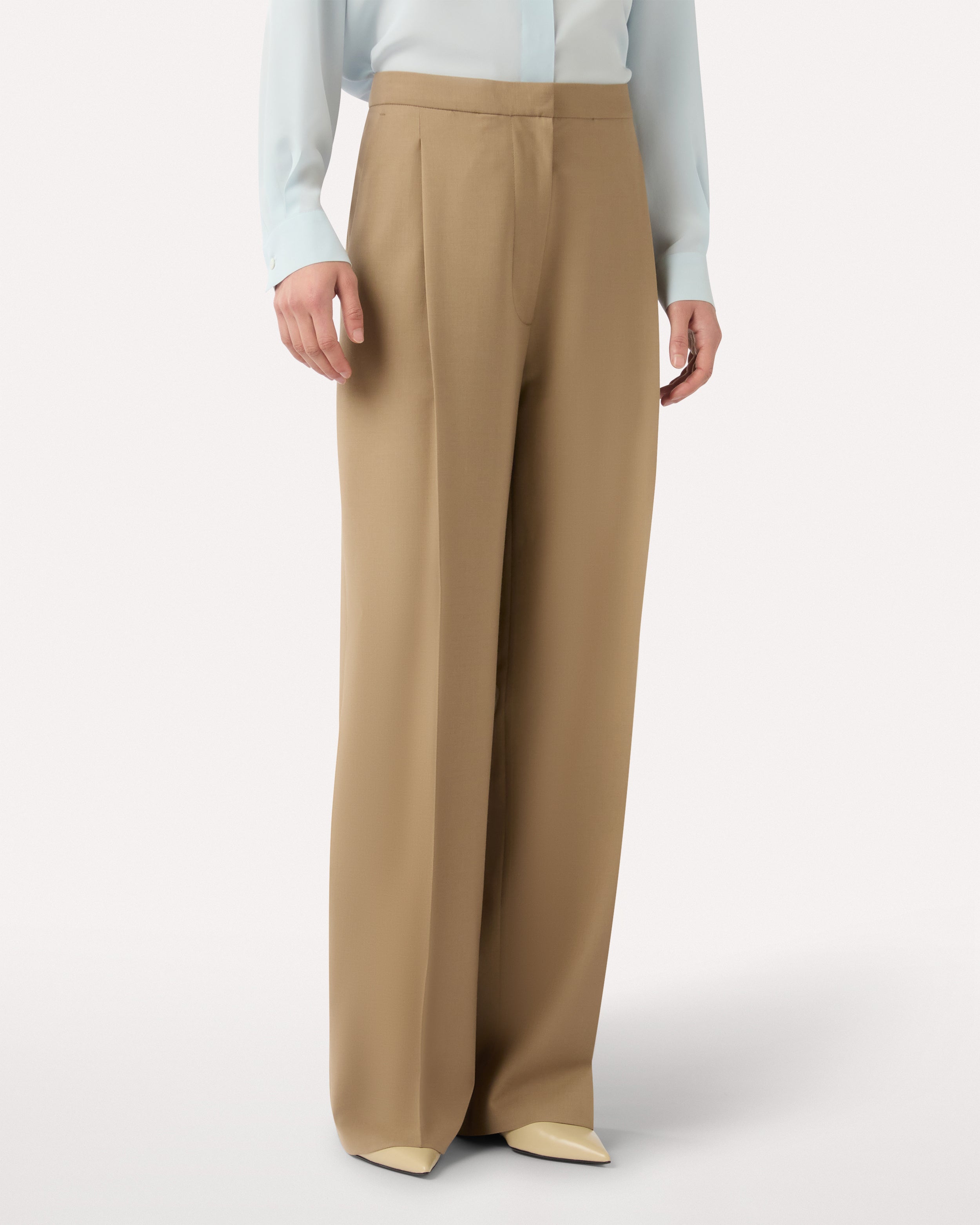 Pantalon beige en laine mélangée BEIGE Lardini 4