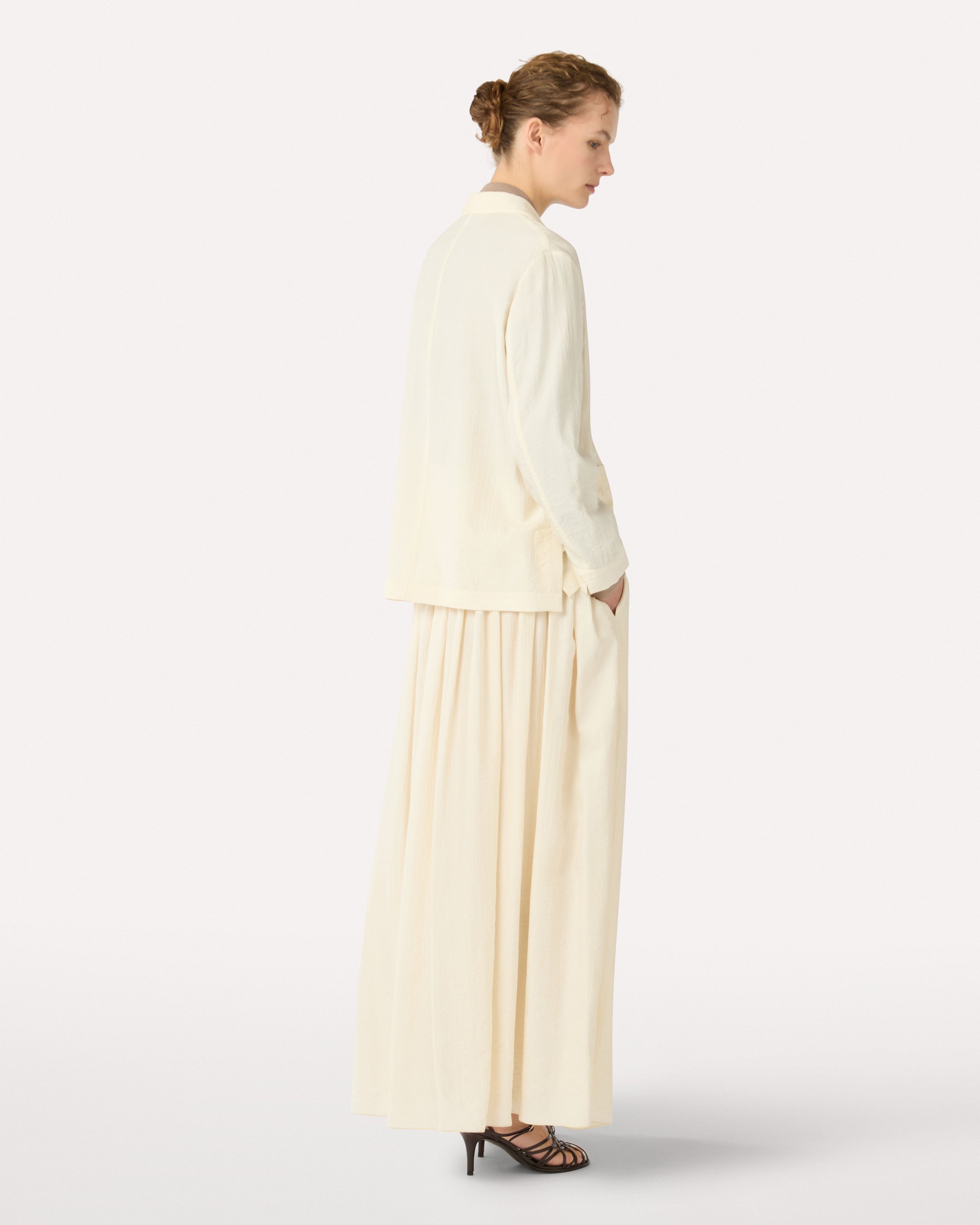 Deconstructed cream viscose blazer CREAM Lardini 5