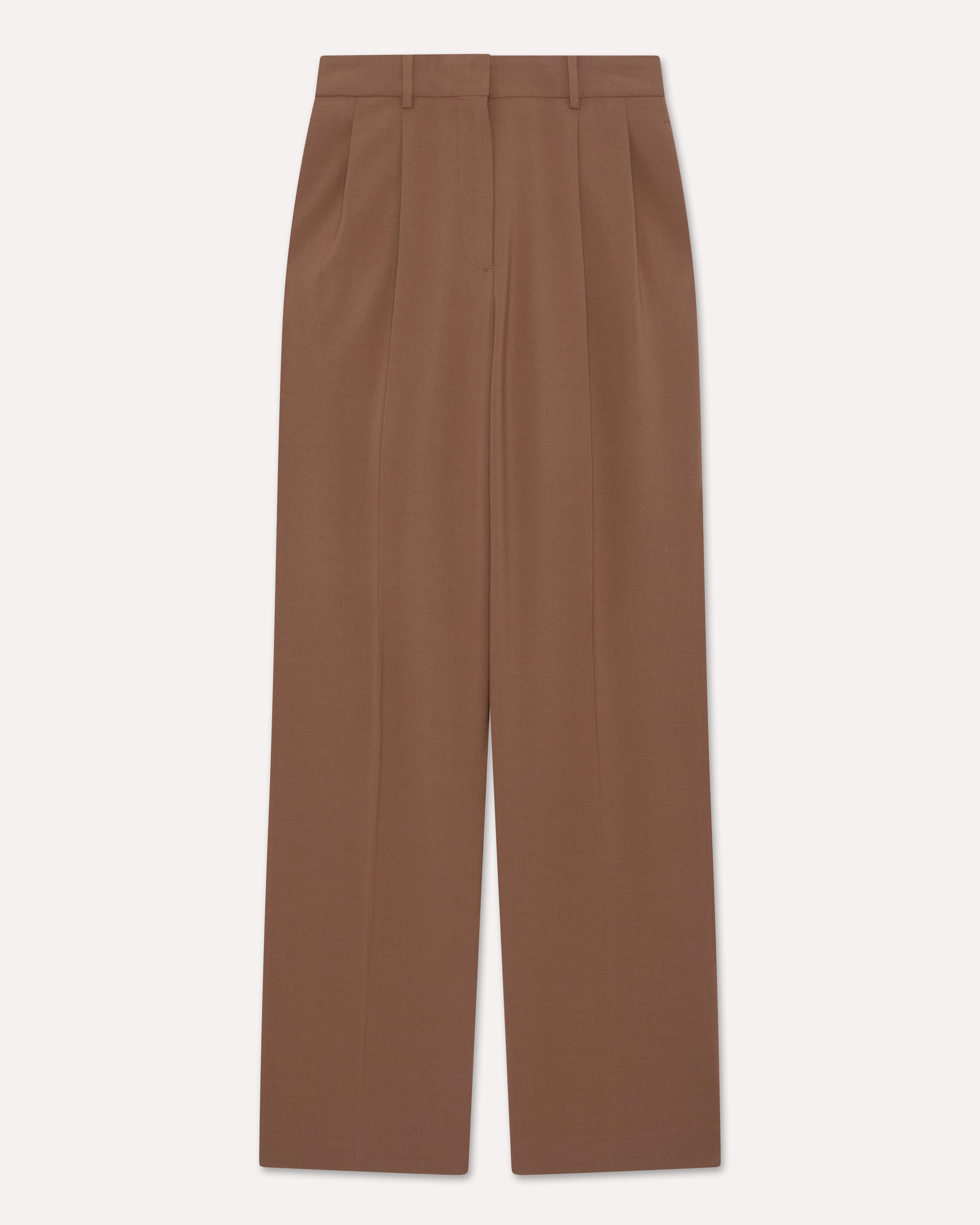Pantalon marron en laine stretch BROWN Lardini 1