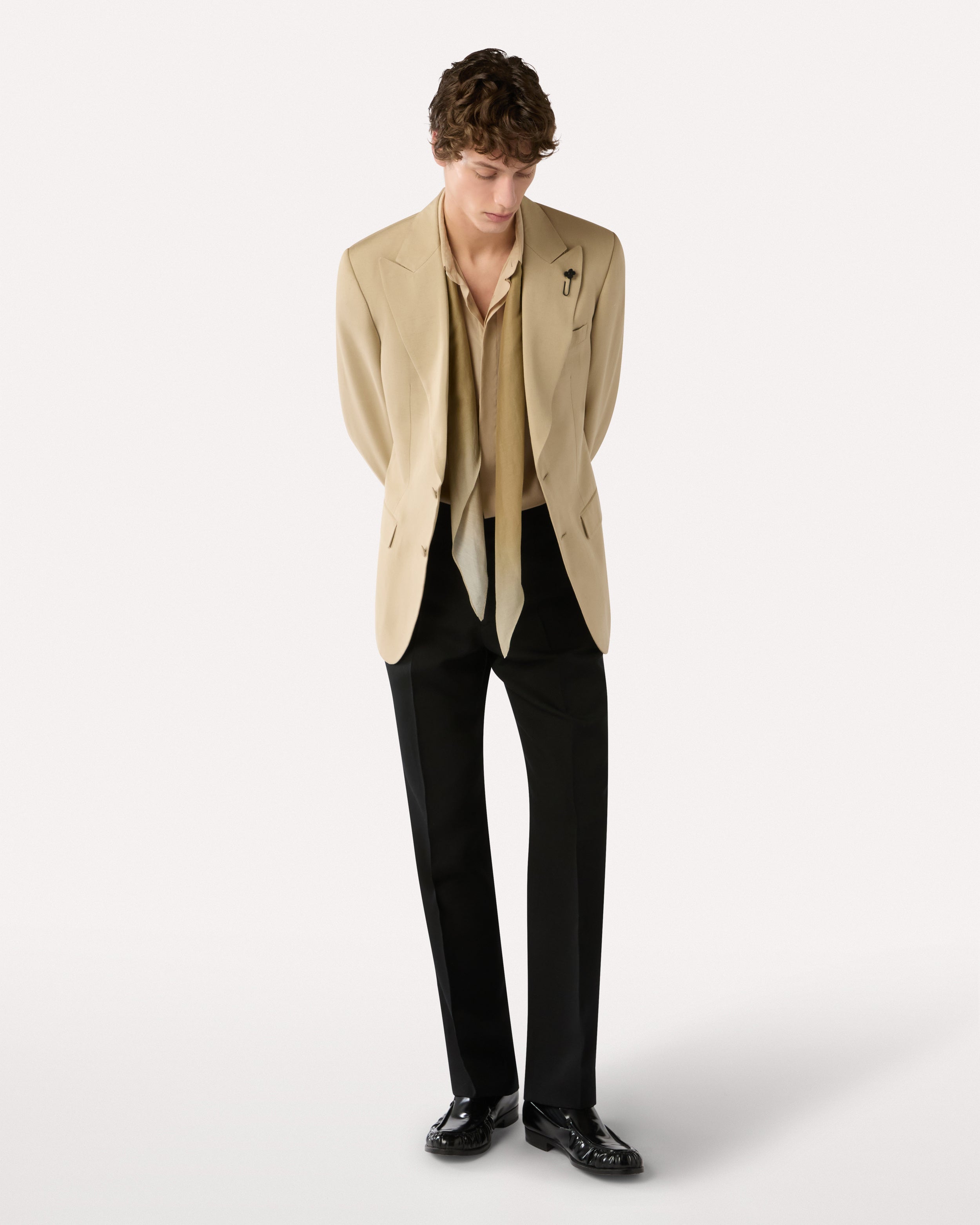 Giacca monopetto cammello in EcoVero CAMEL Lardini 2