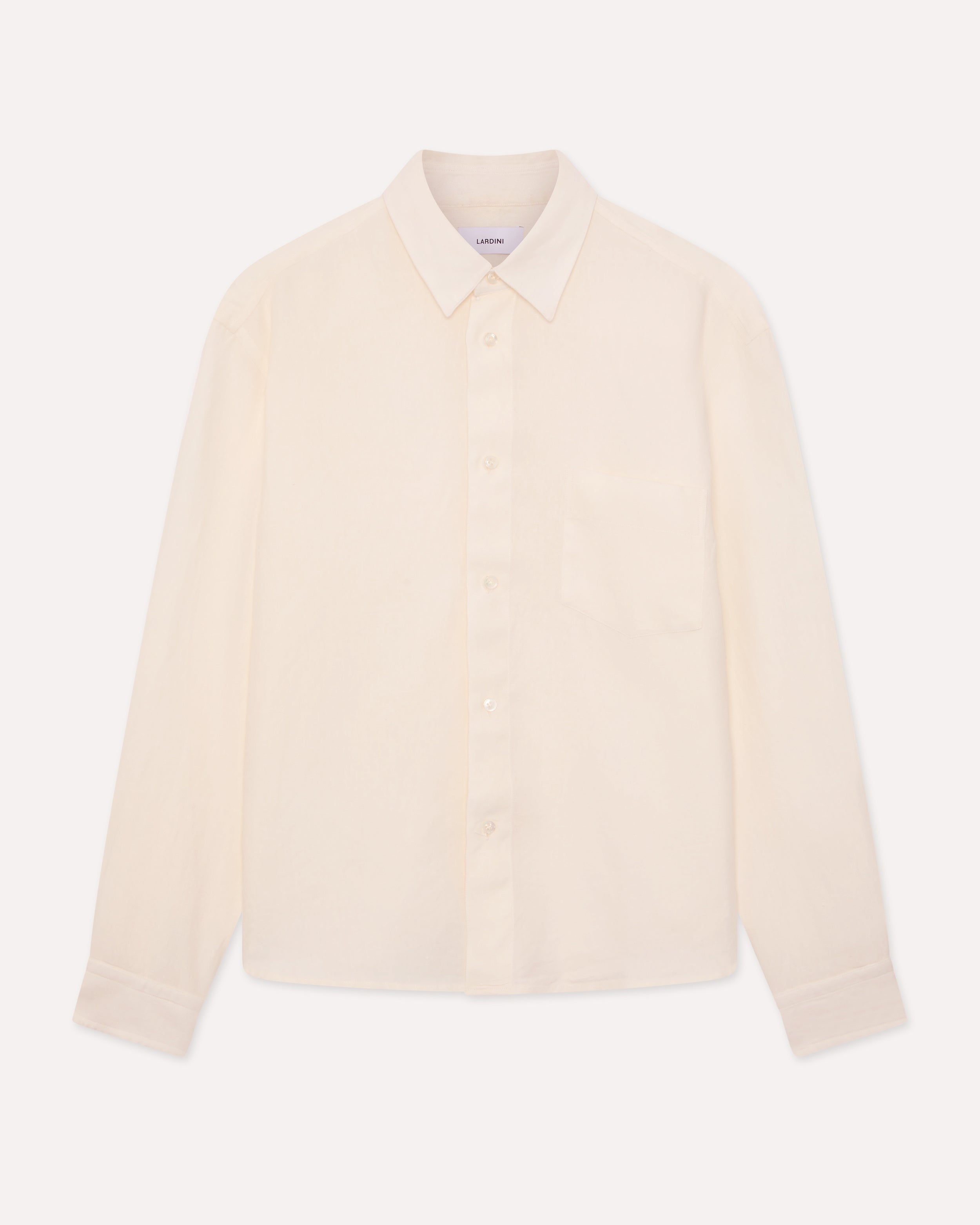 White linen shirt with relaxed fit WHITE Lardini 1