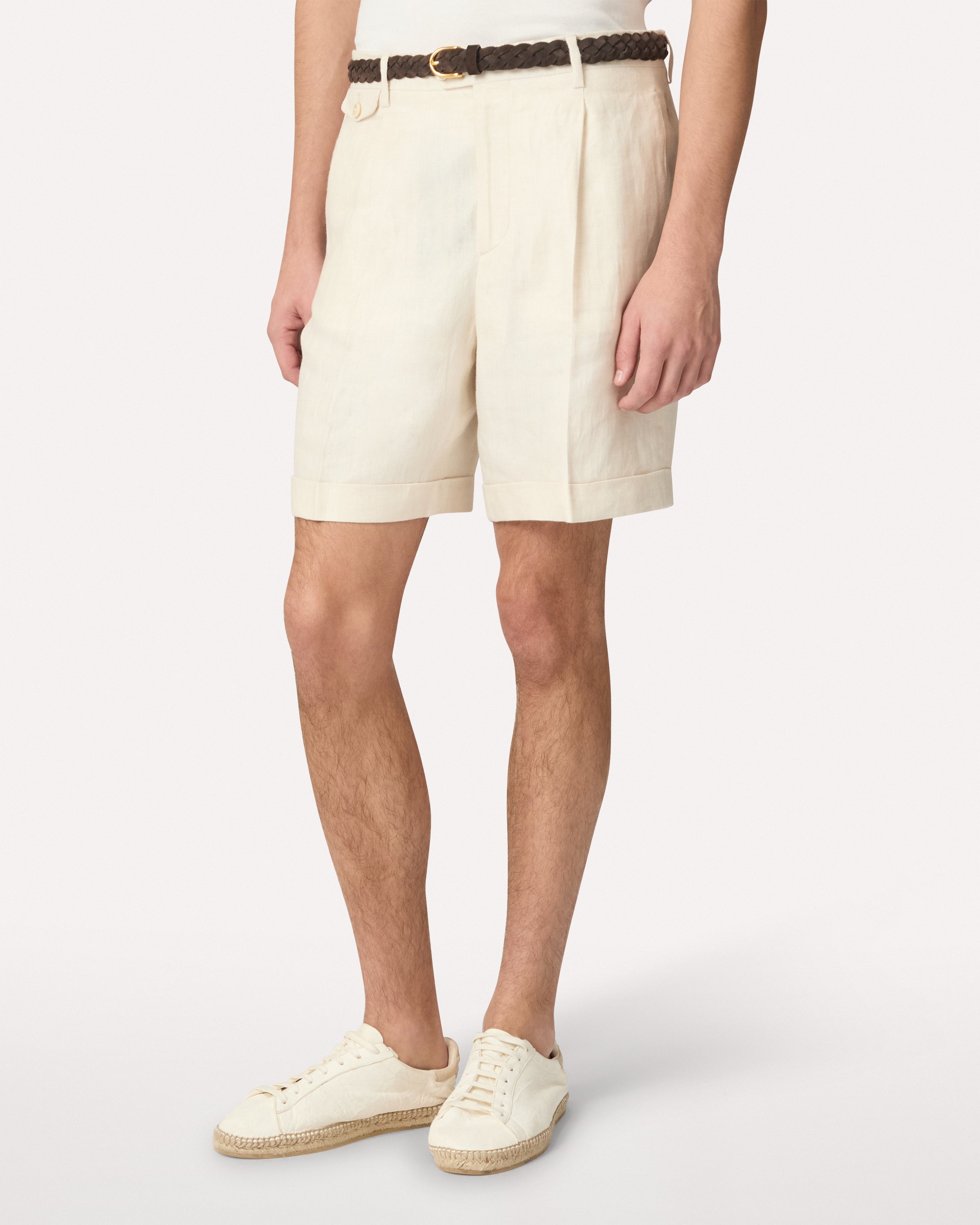 Cream linen bermuda CREAM Lardini 3
