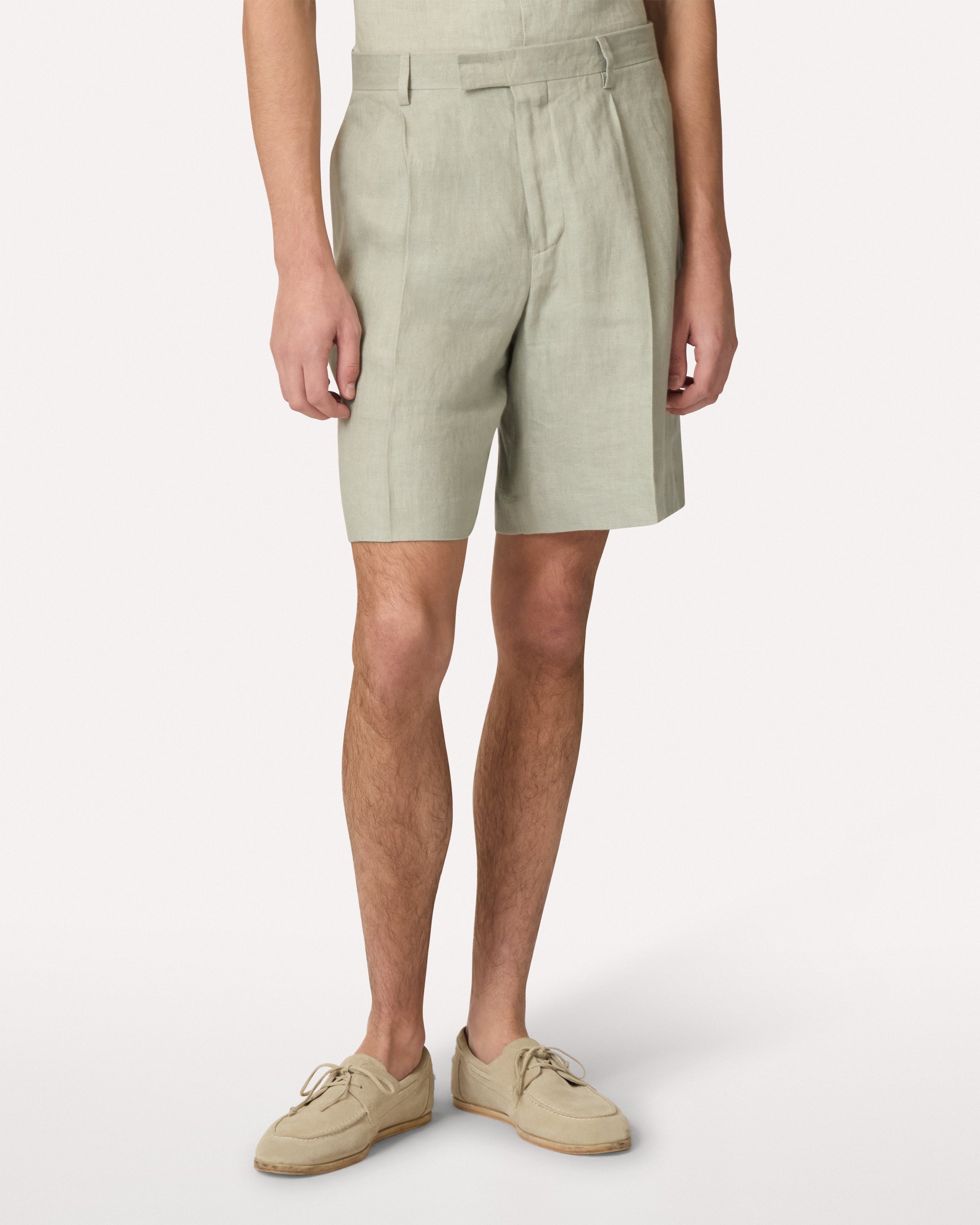 Long sage linen Bermuda SAGE GREEN Lardini 3