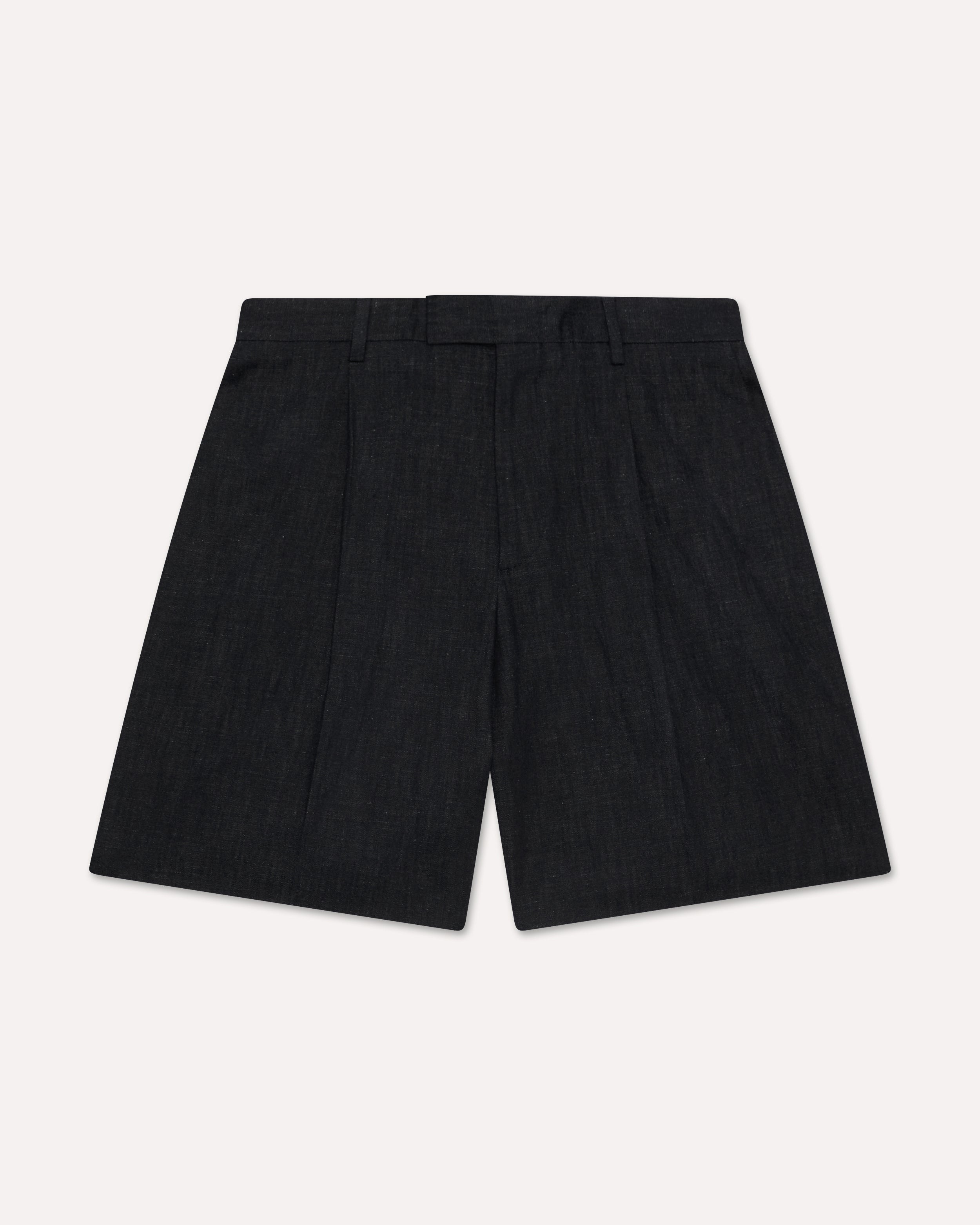 Long blue Bermuda shorts in cotton and linen BLUE Lardini 1