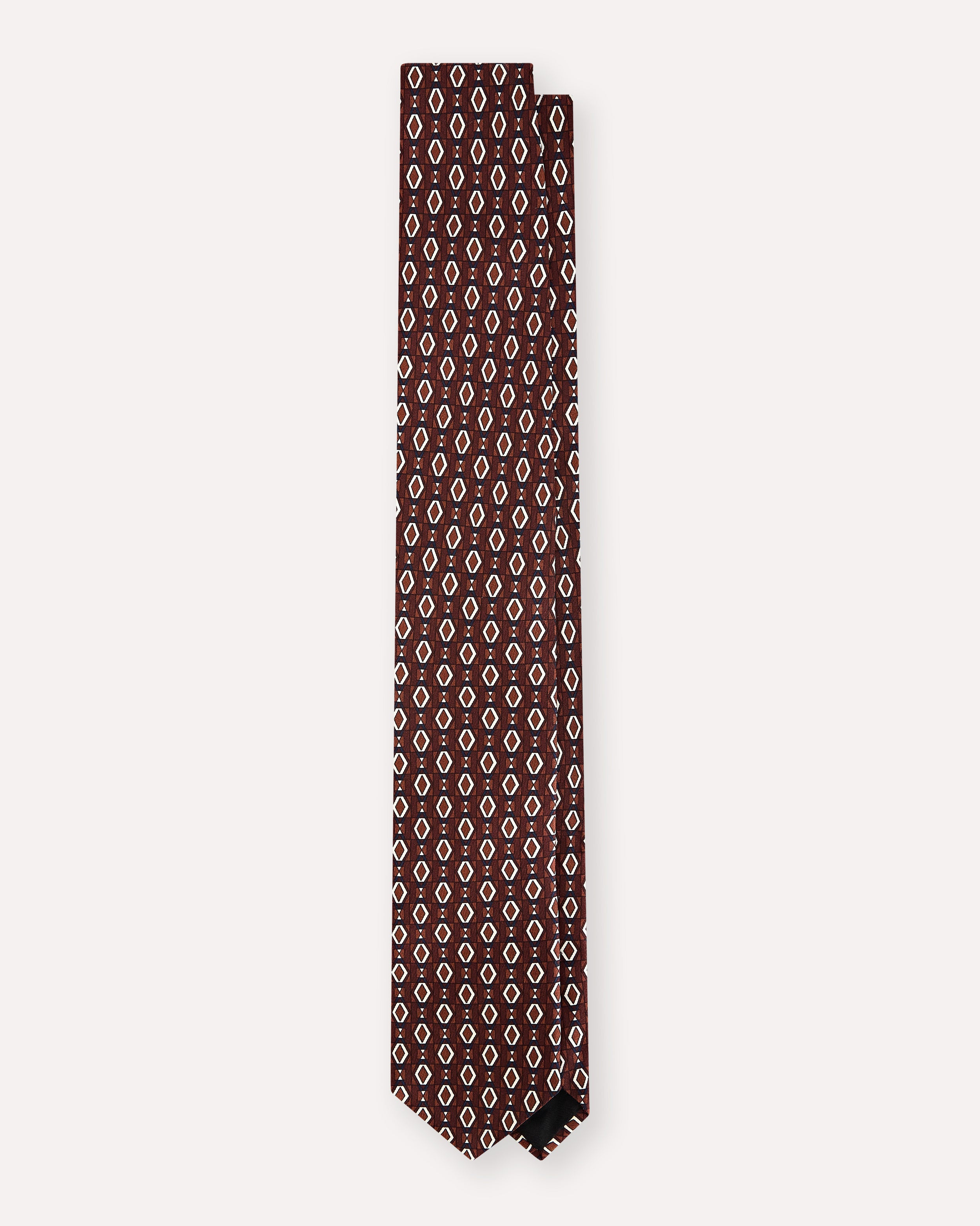 Cravate en soie BROWN/RUST/CREAM Lardini 1