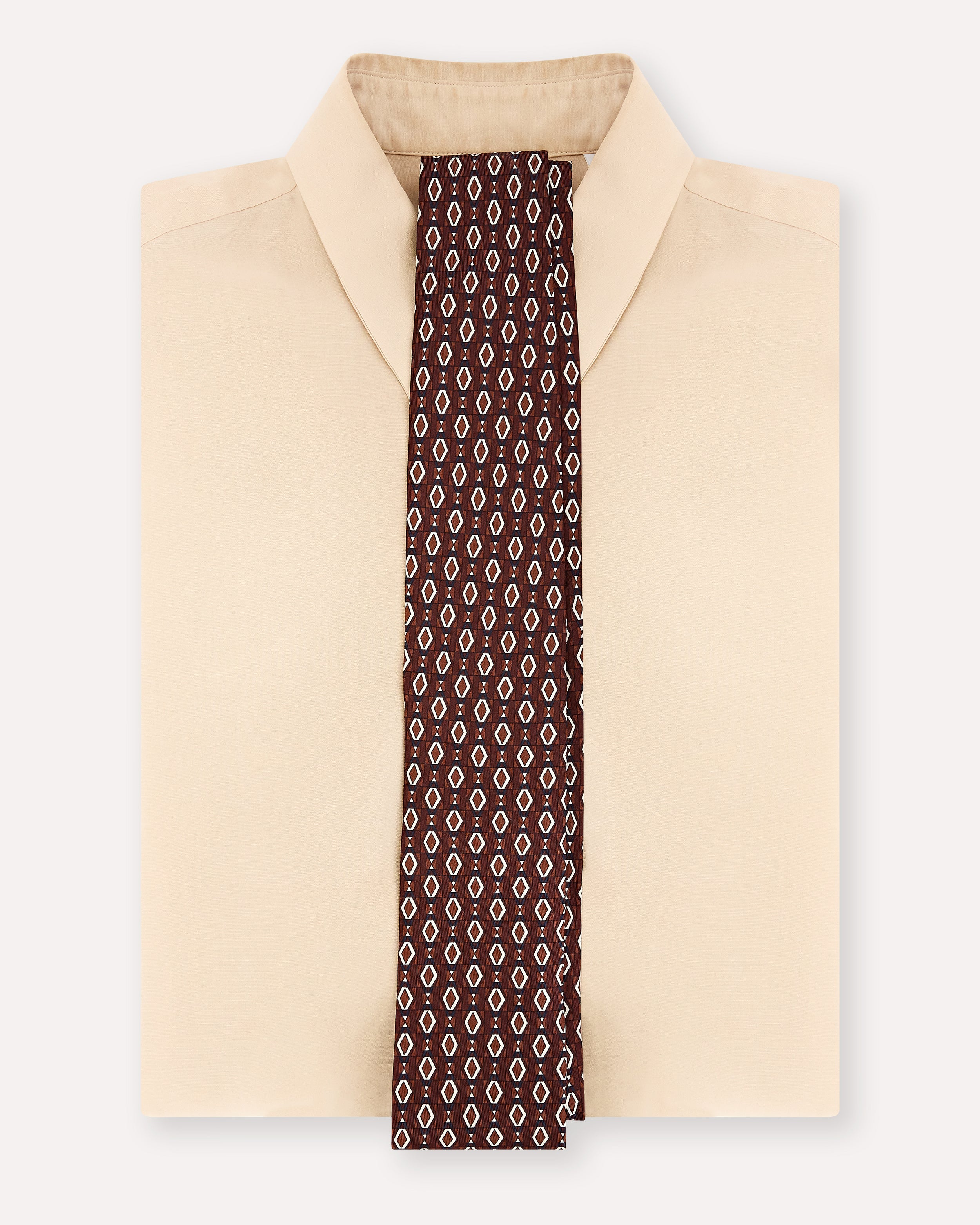 Cravate en soie BROWN/RUST/CREAM Lardini 3