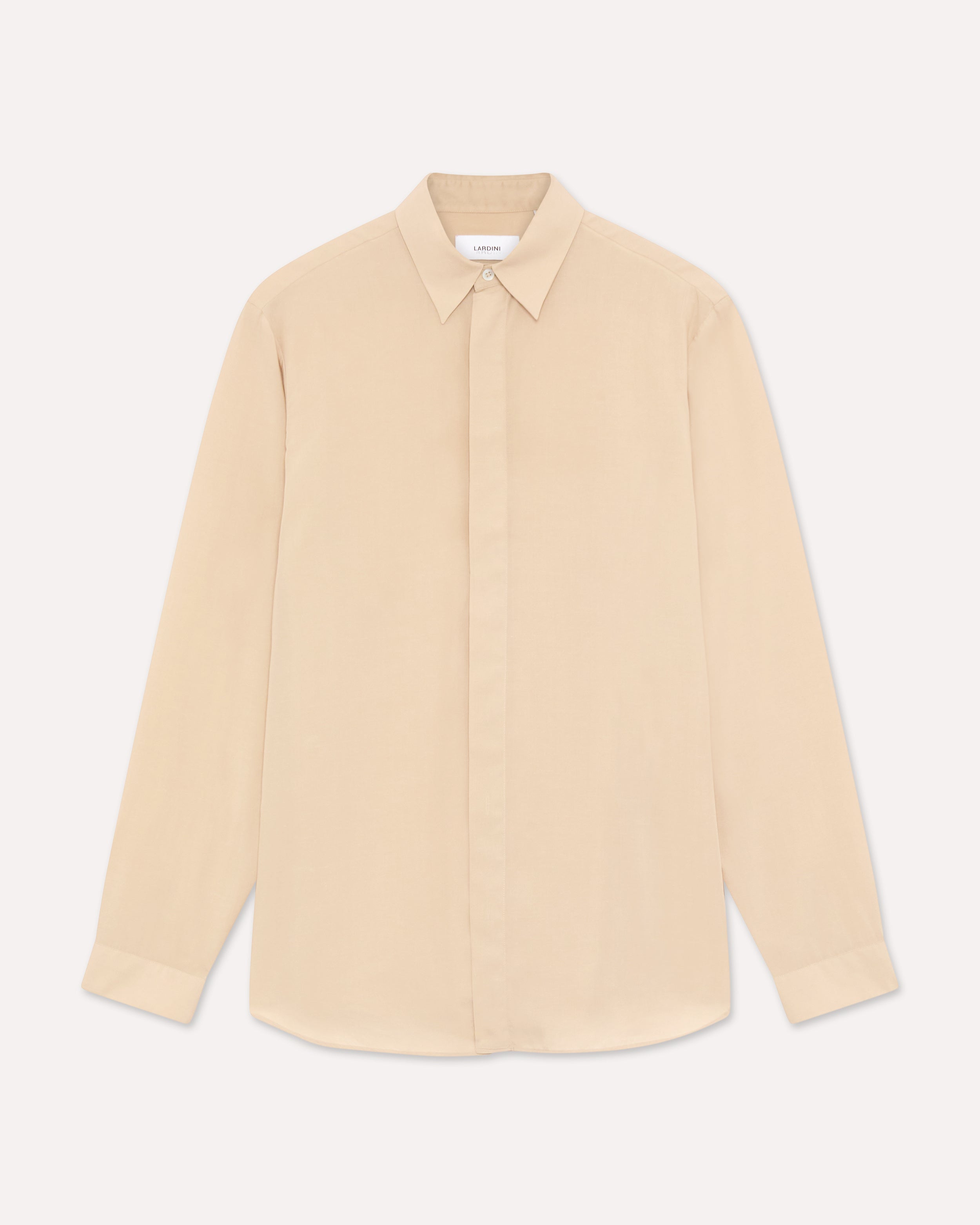 Chemise beige en lin et fibre naturelle BEIGE Lardini 1