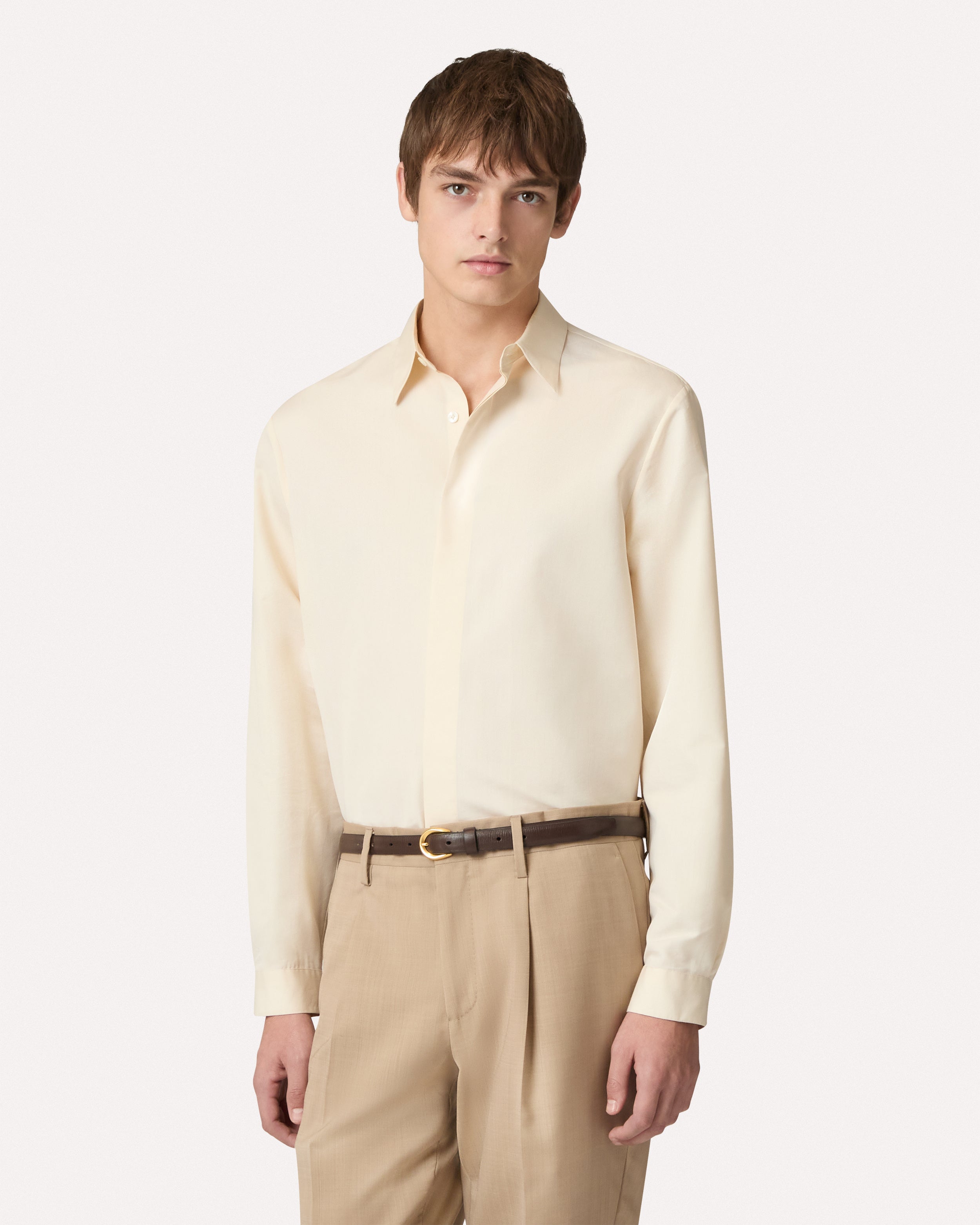 Cream cotton–silk shirt CREAM Lardini 3