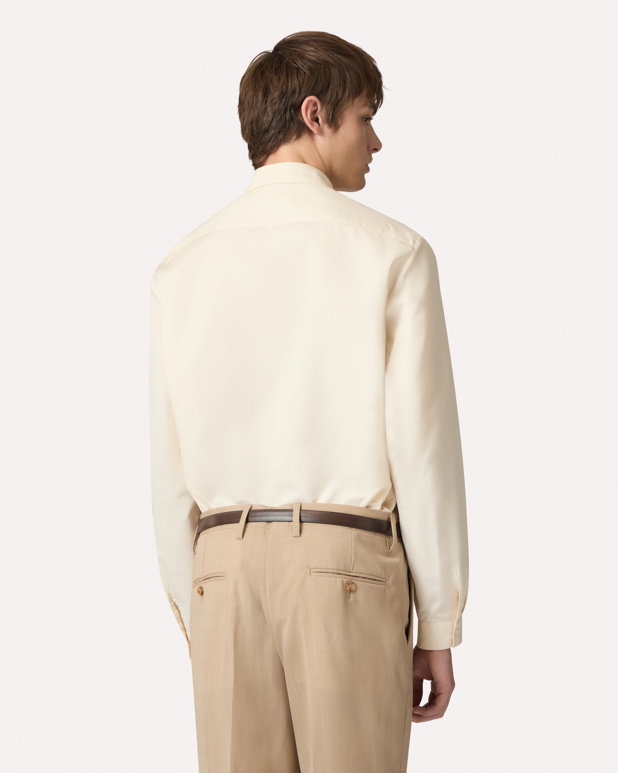 Cream cotton–silk shirt CREAM Lardini 5