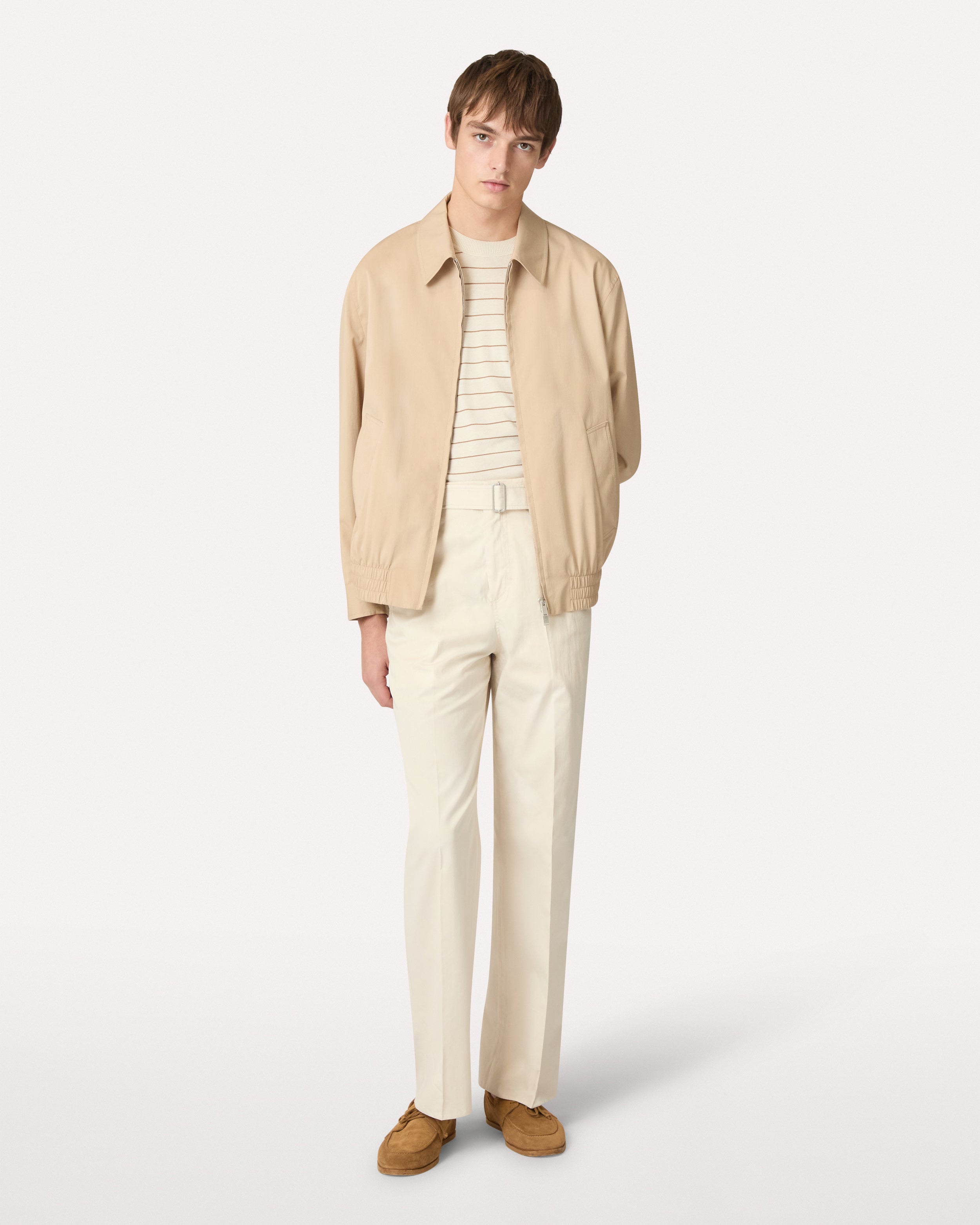 Cream cotton and silk trousers CREAM Lardini 2