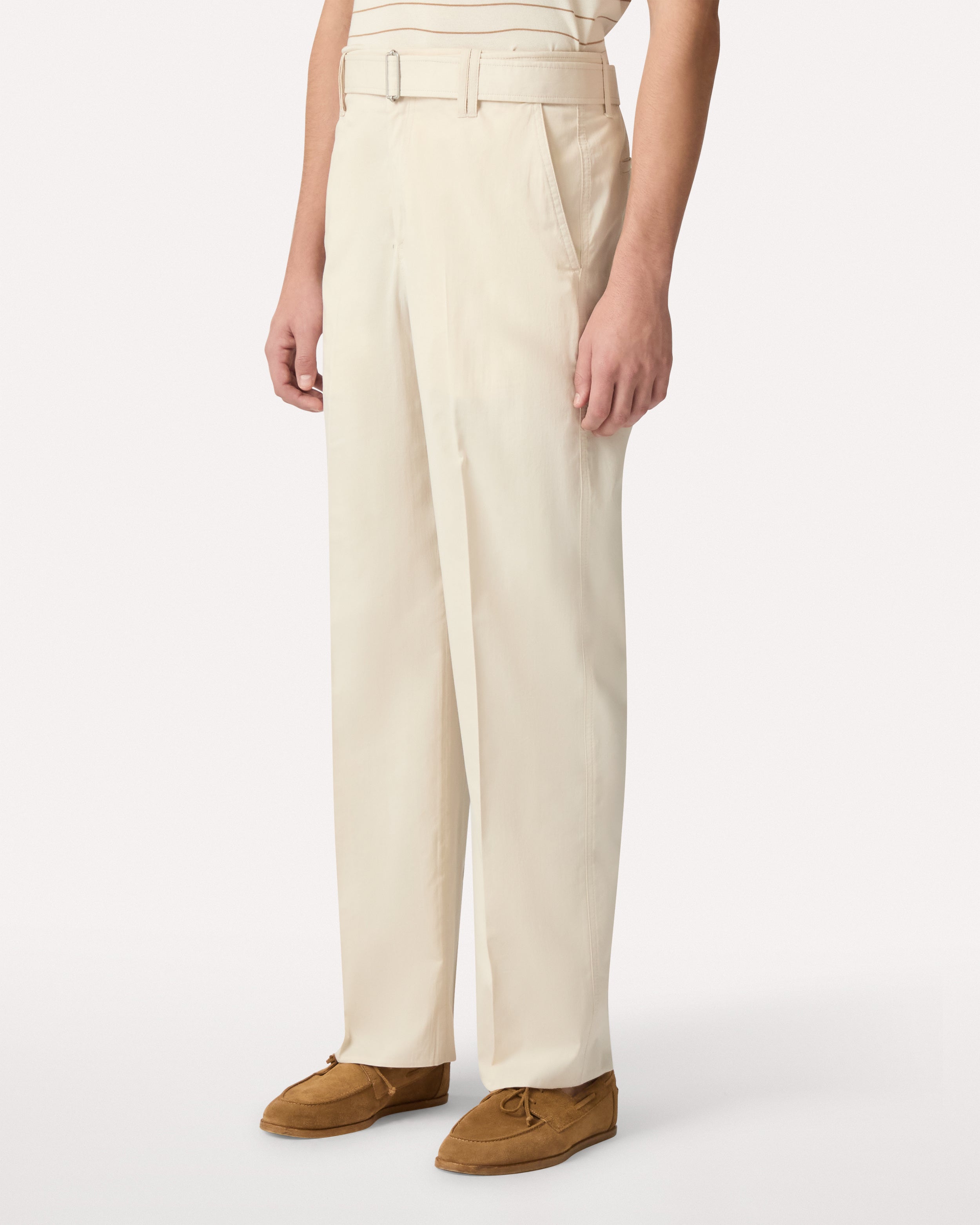 Pantalone panna in cotone e seta CREAM Lardini 3
