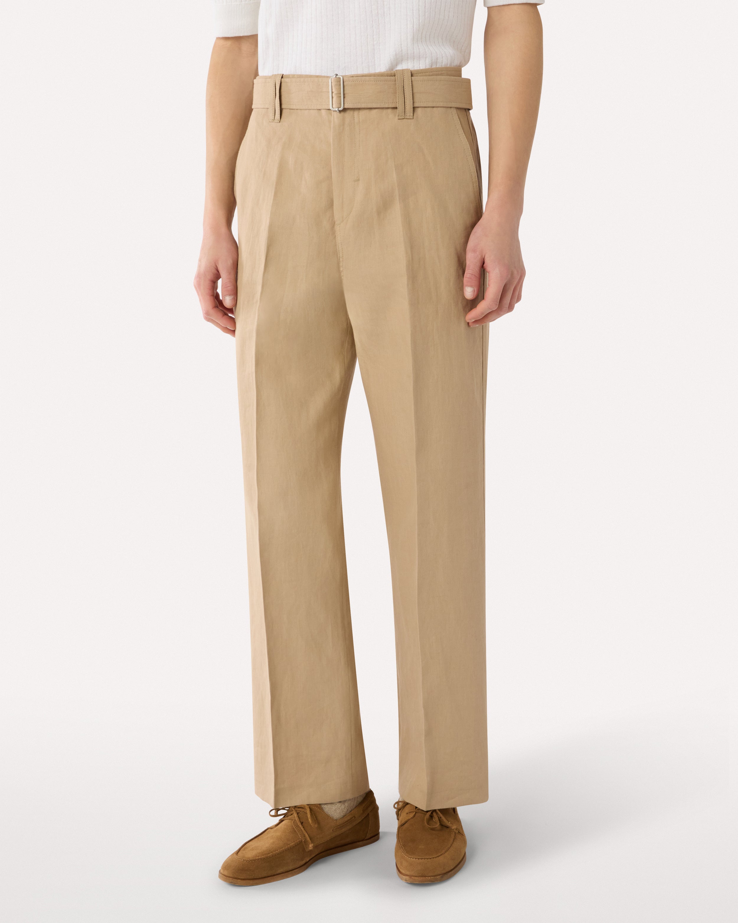 Beige Hose aus Leinen Baumwolle und Seide BEIGE Lardini 4