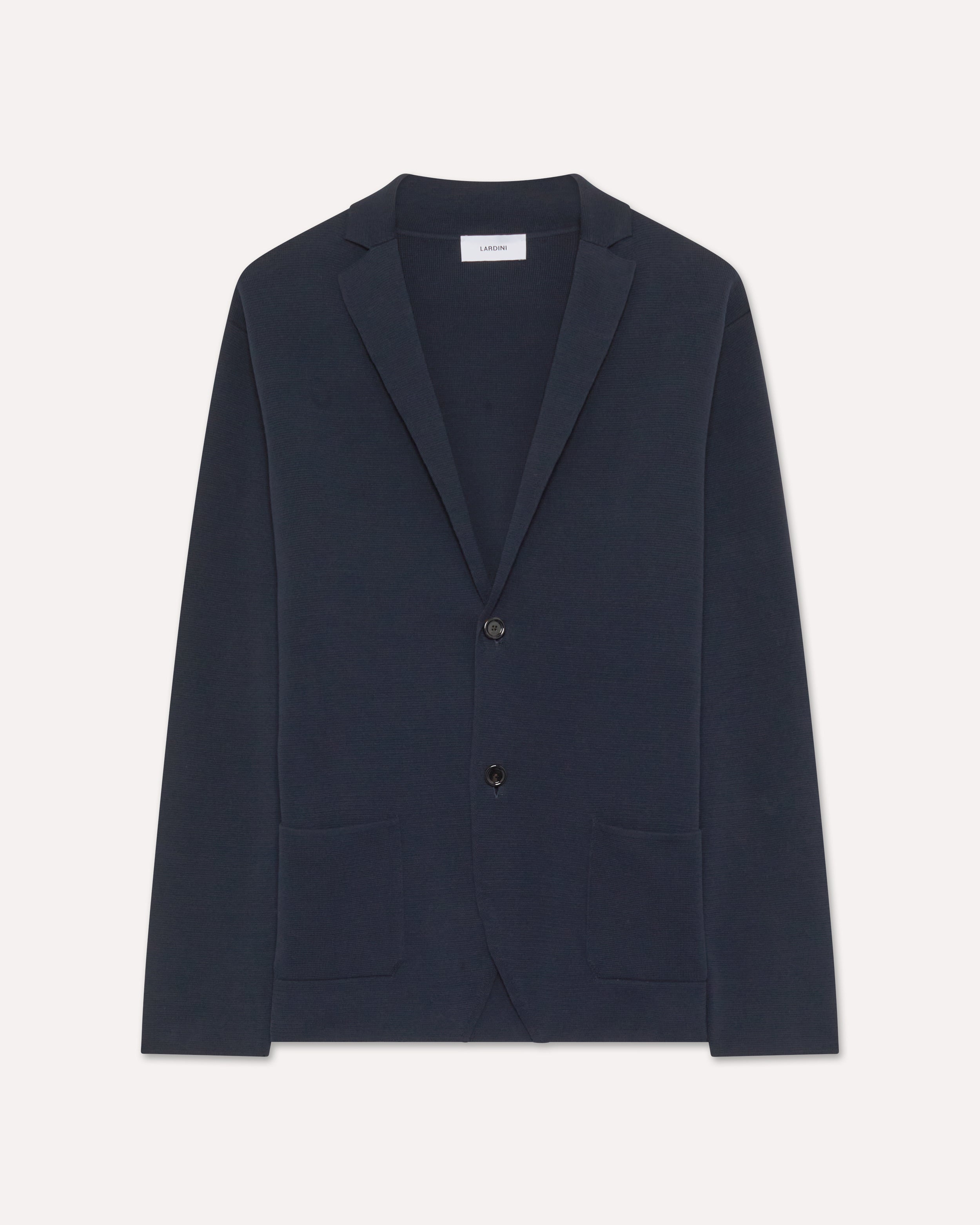 Blue single-breasted knit jacket BLUE Lardini 1