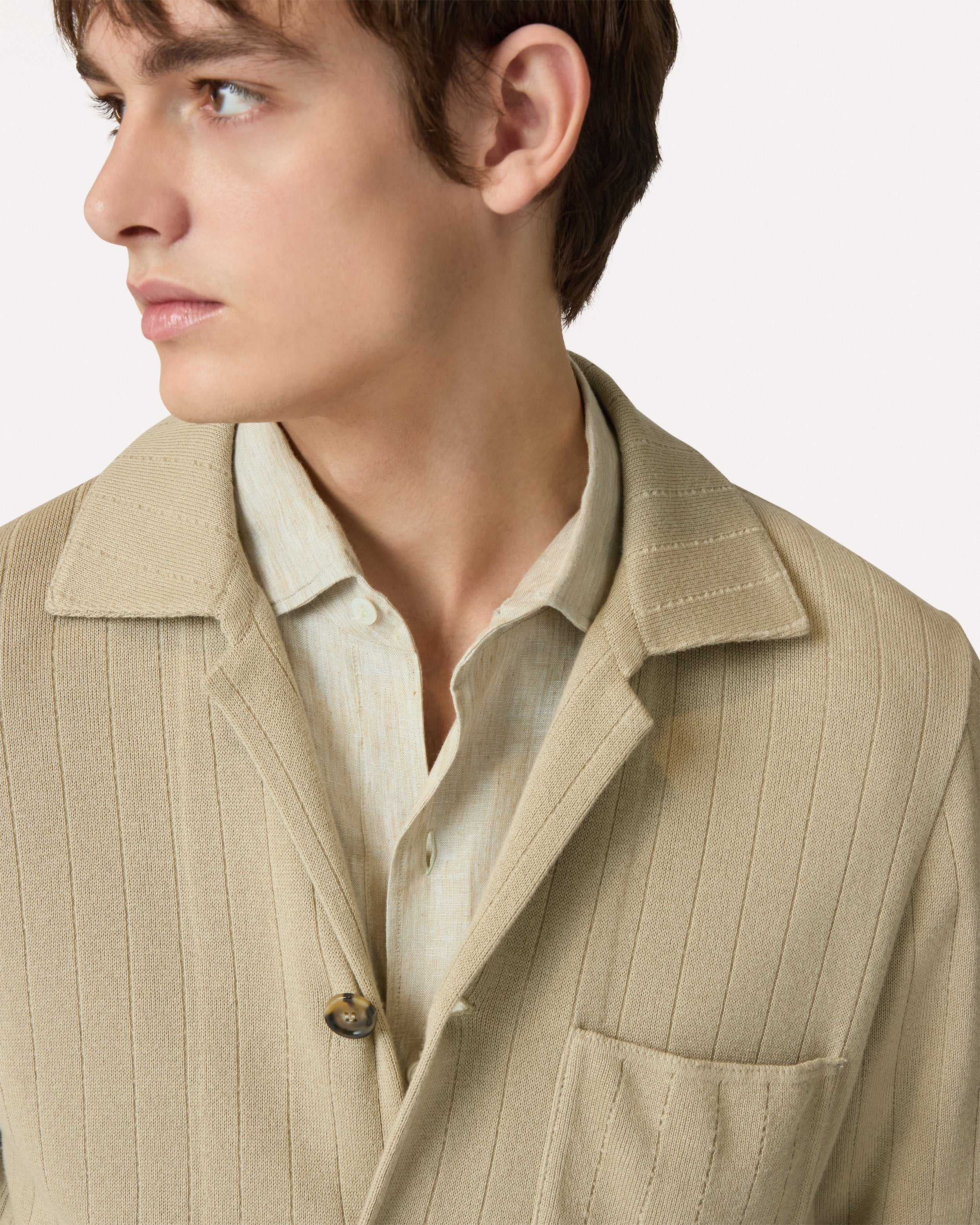 Giacca monopetto in maglia salvia SAGE GREEN Lardini 4