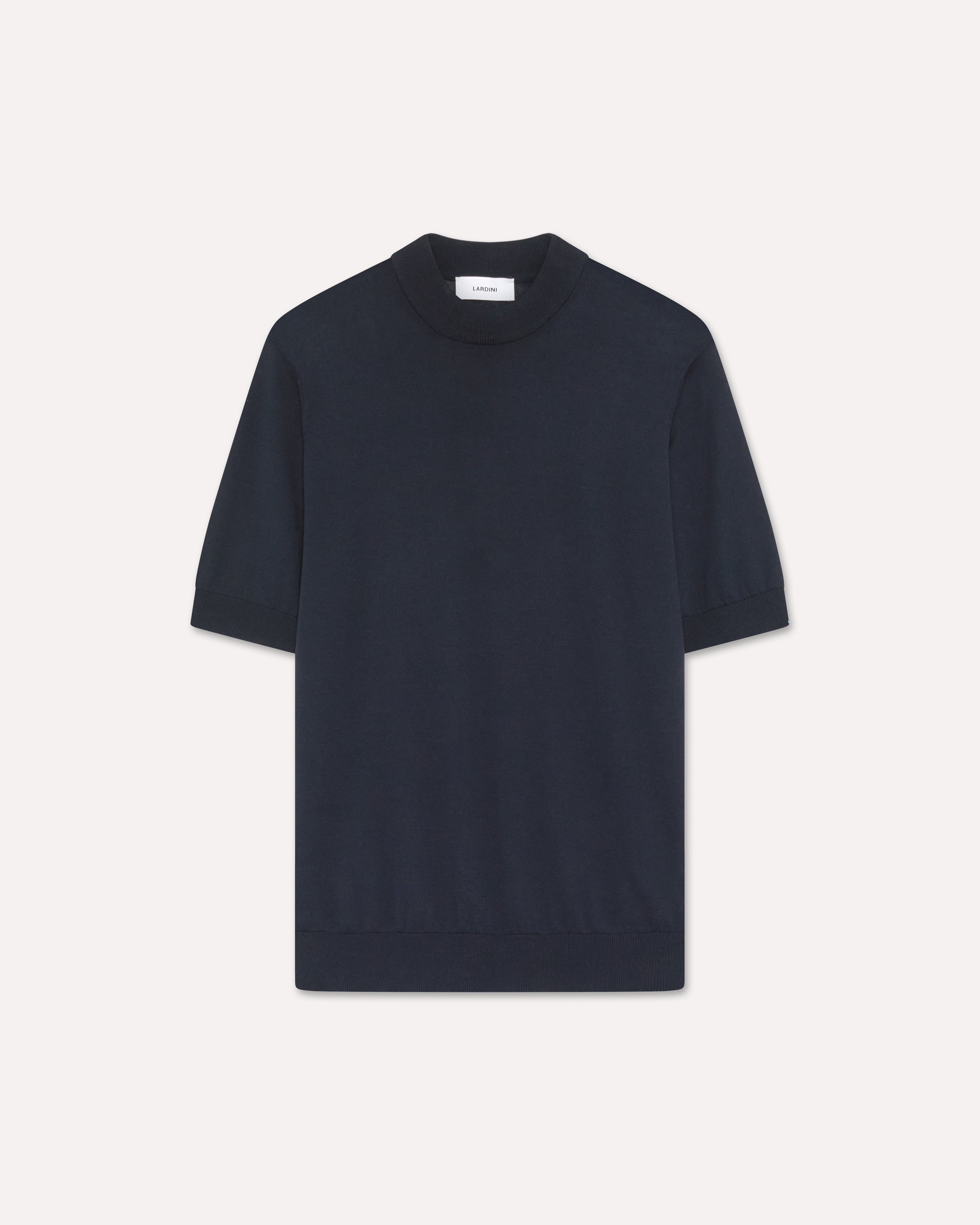 Blue knit turtleneck T-shirt BLUE Lardini 1