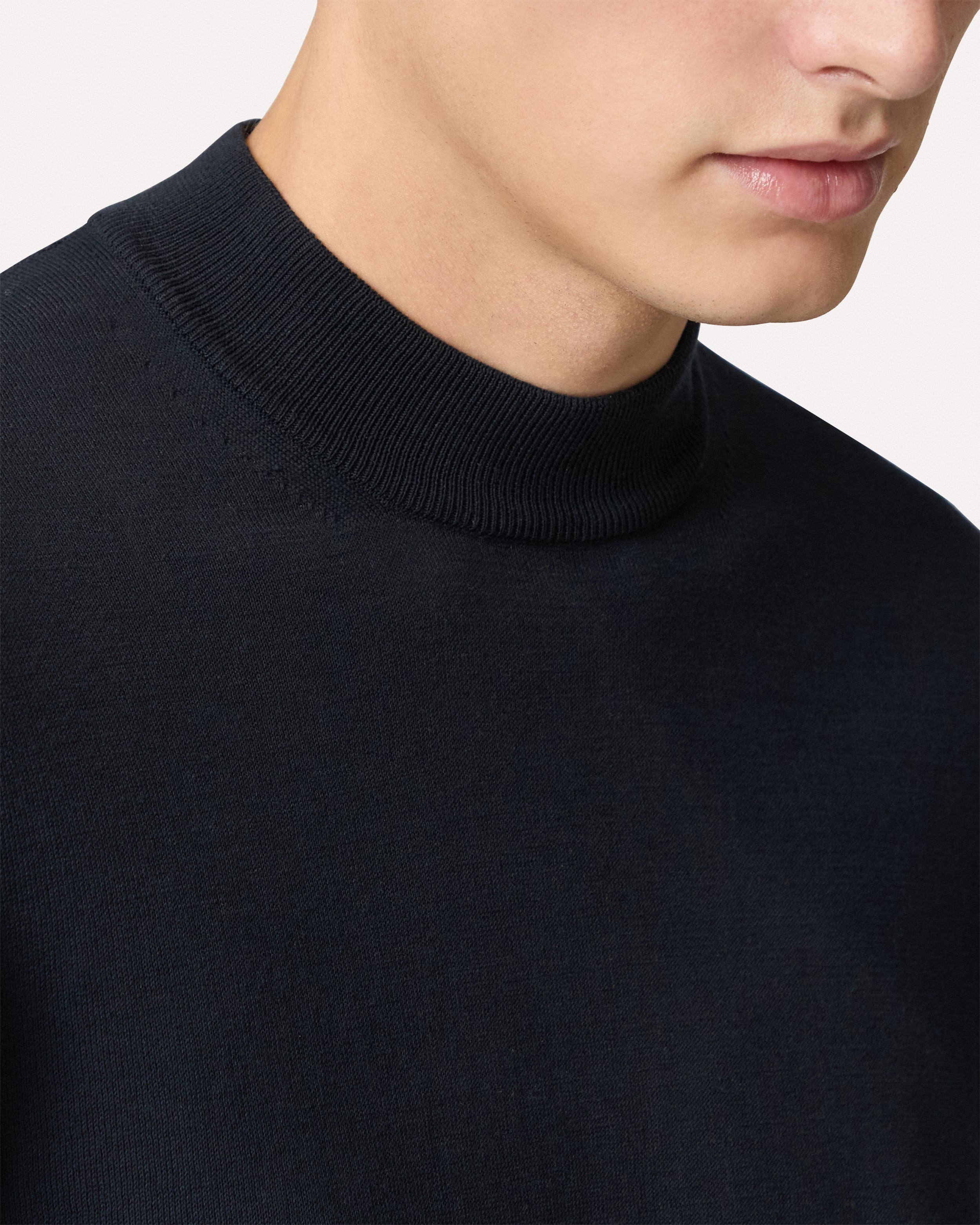 Blue knit turtleneck T-shirt BLUE Lardini 4