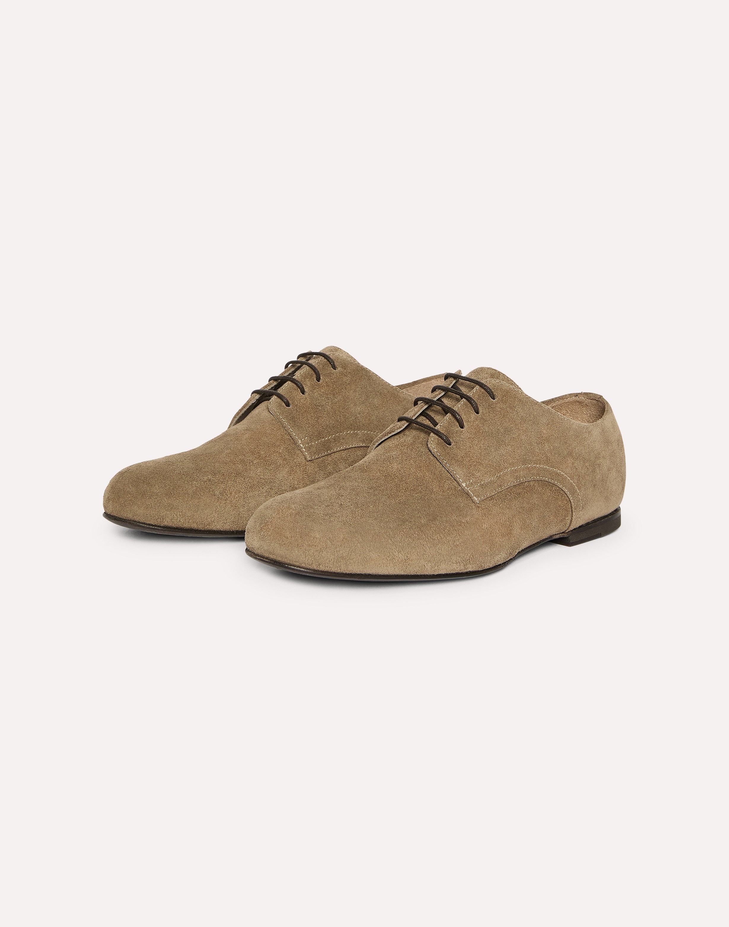 Derbies en cuir suédé beige BEIGE Lardini 1