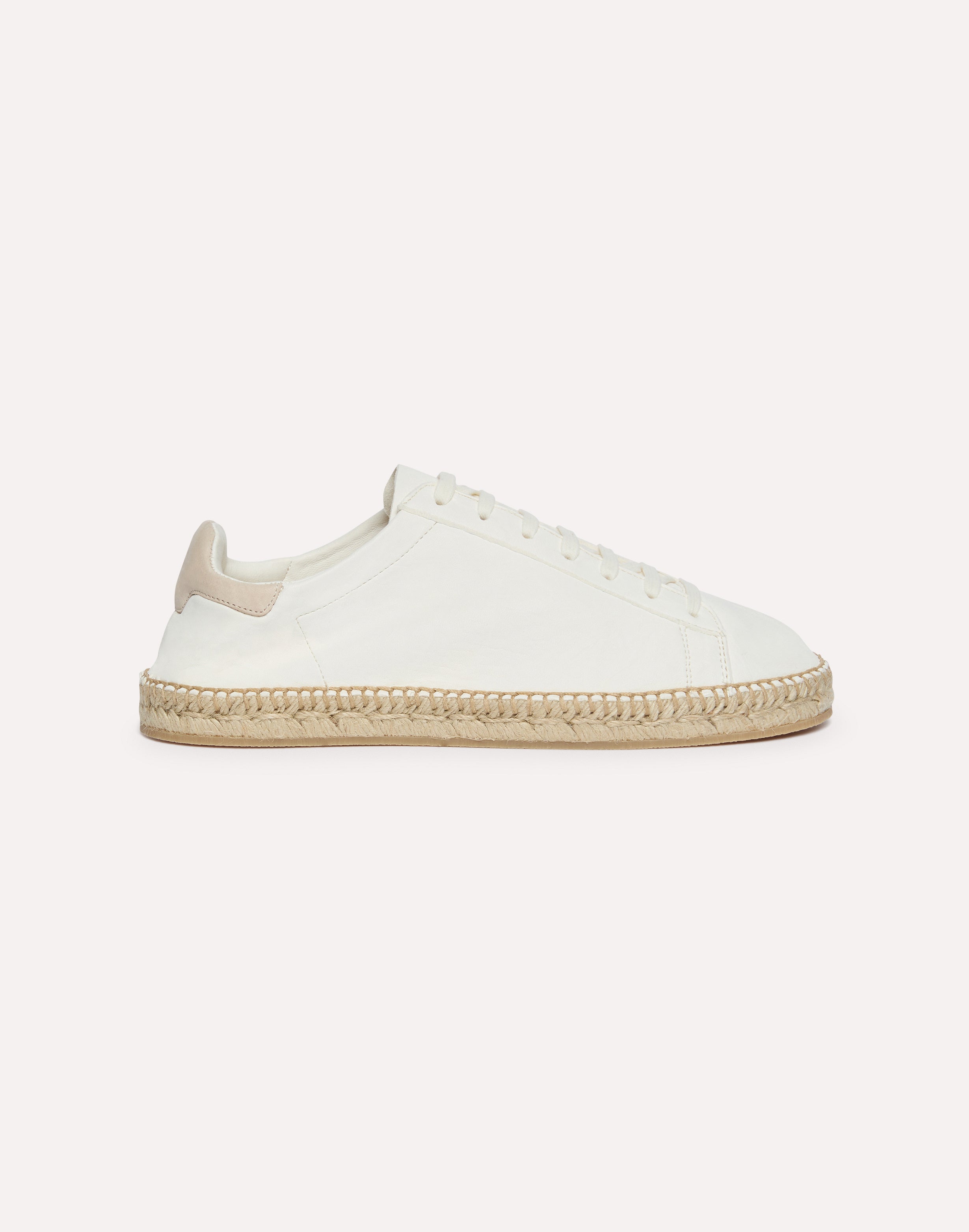 Espadrilles en cuir blanc à lacets WHITE Lardini 2