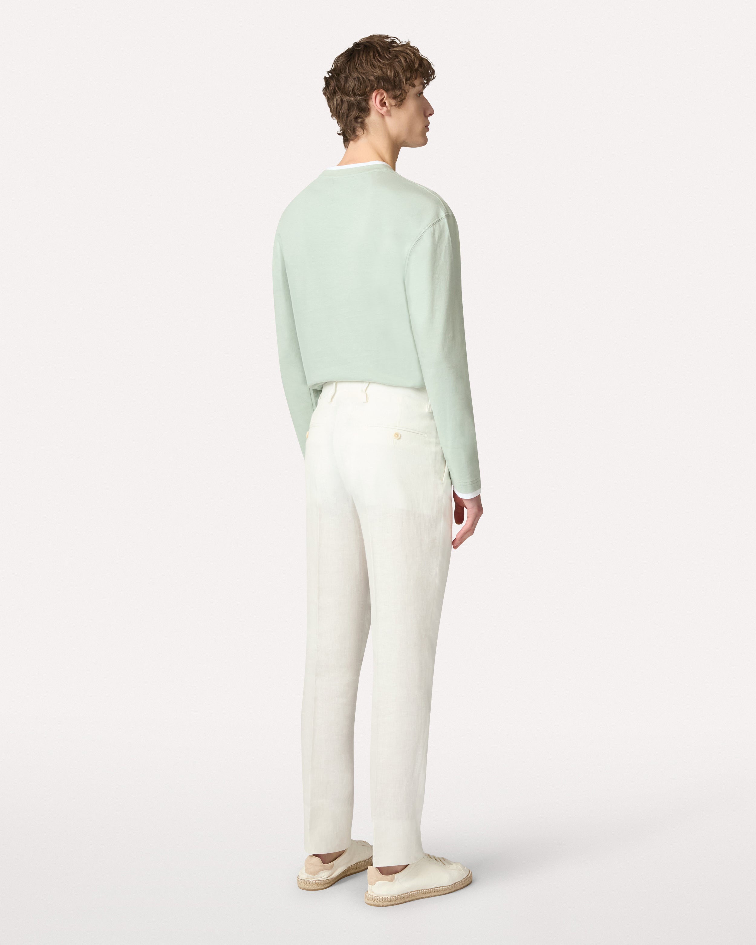 Cream flat-front trousers CREAM Lardini 5