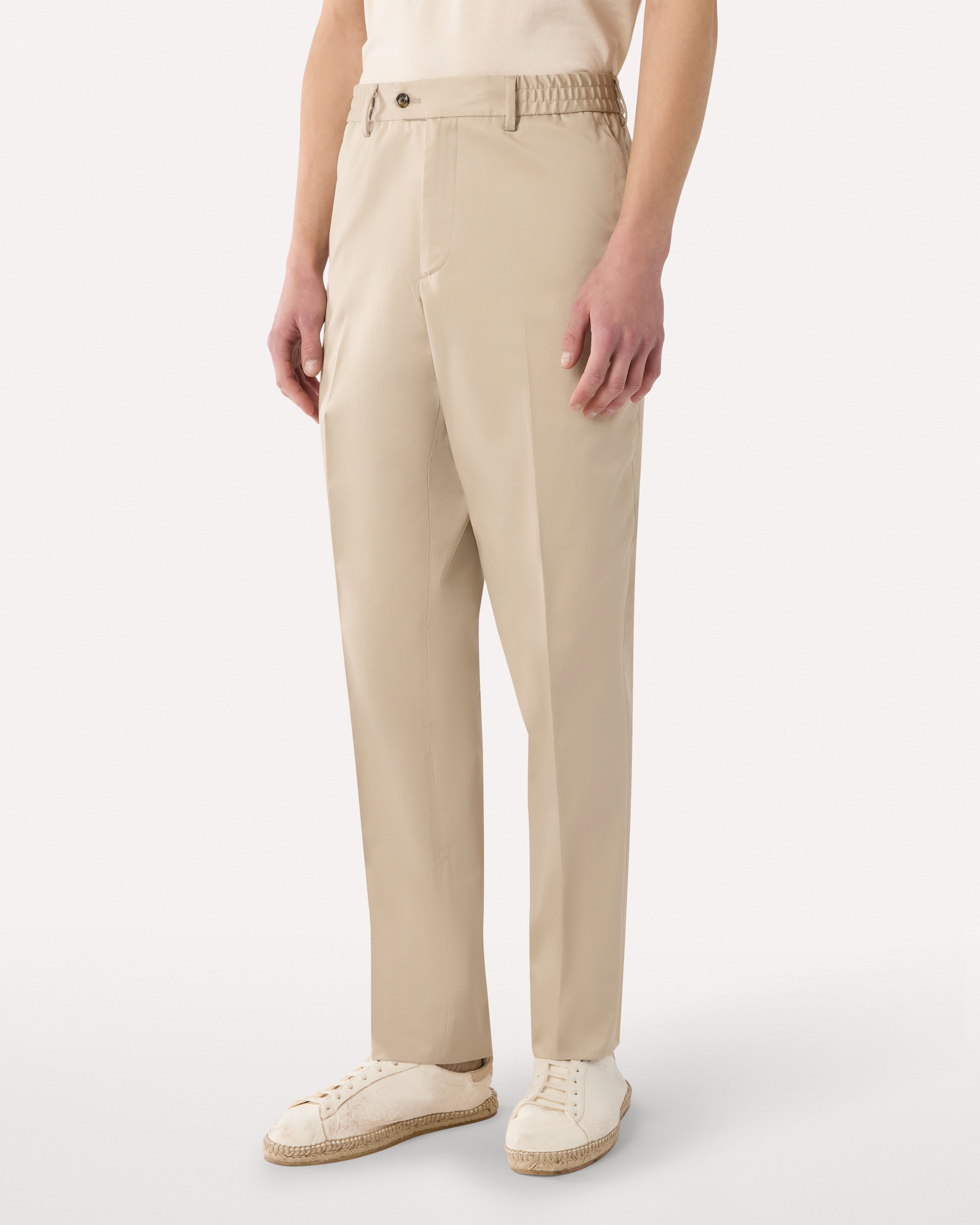 Beige flat-front trousers BEIGE Lardini 4