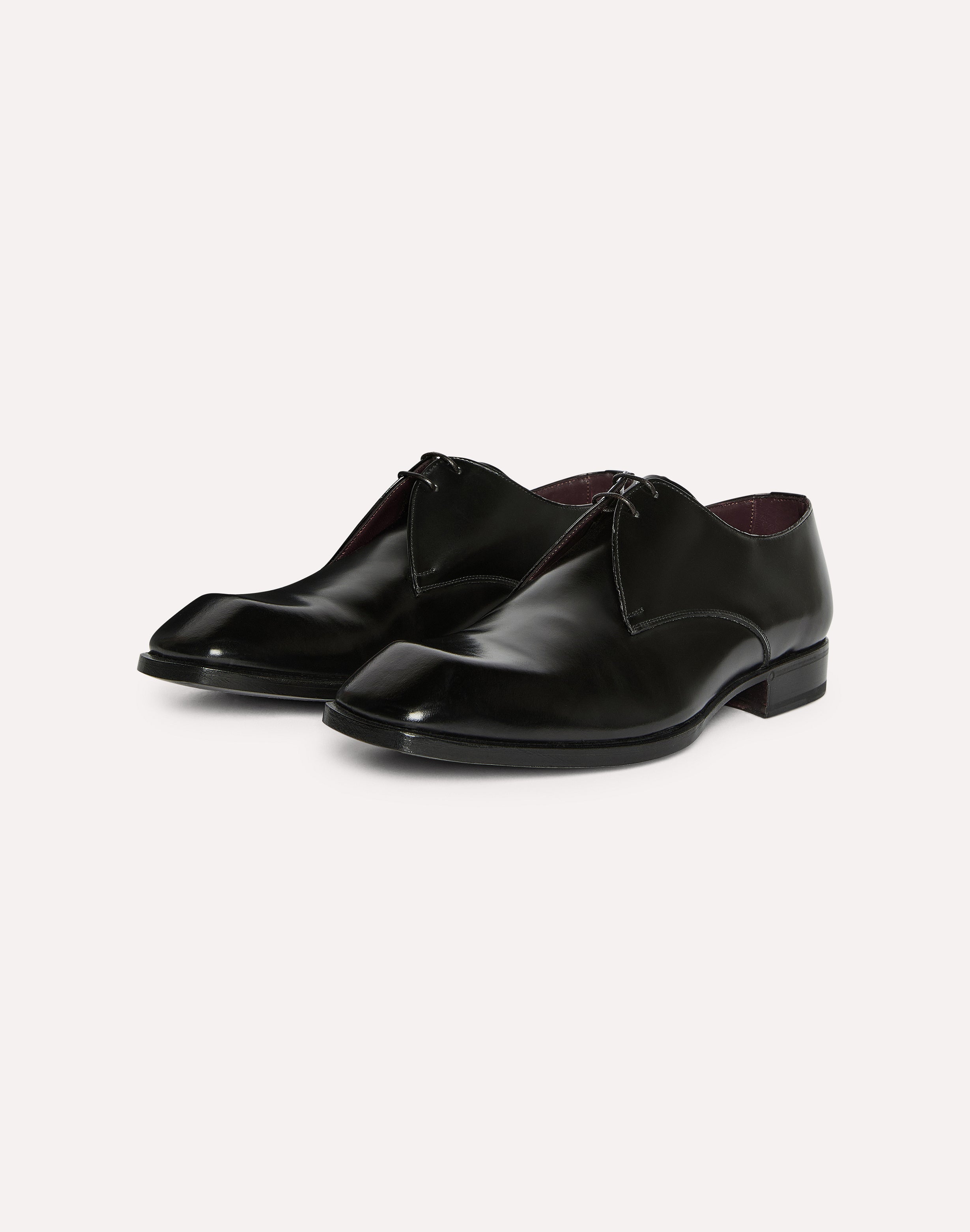Derby in pelle nera BLACK Lardini 1