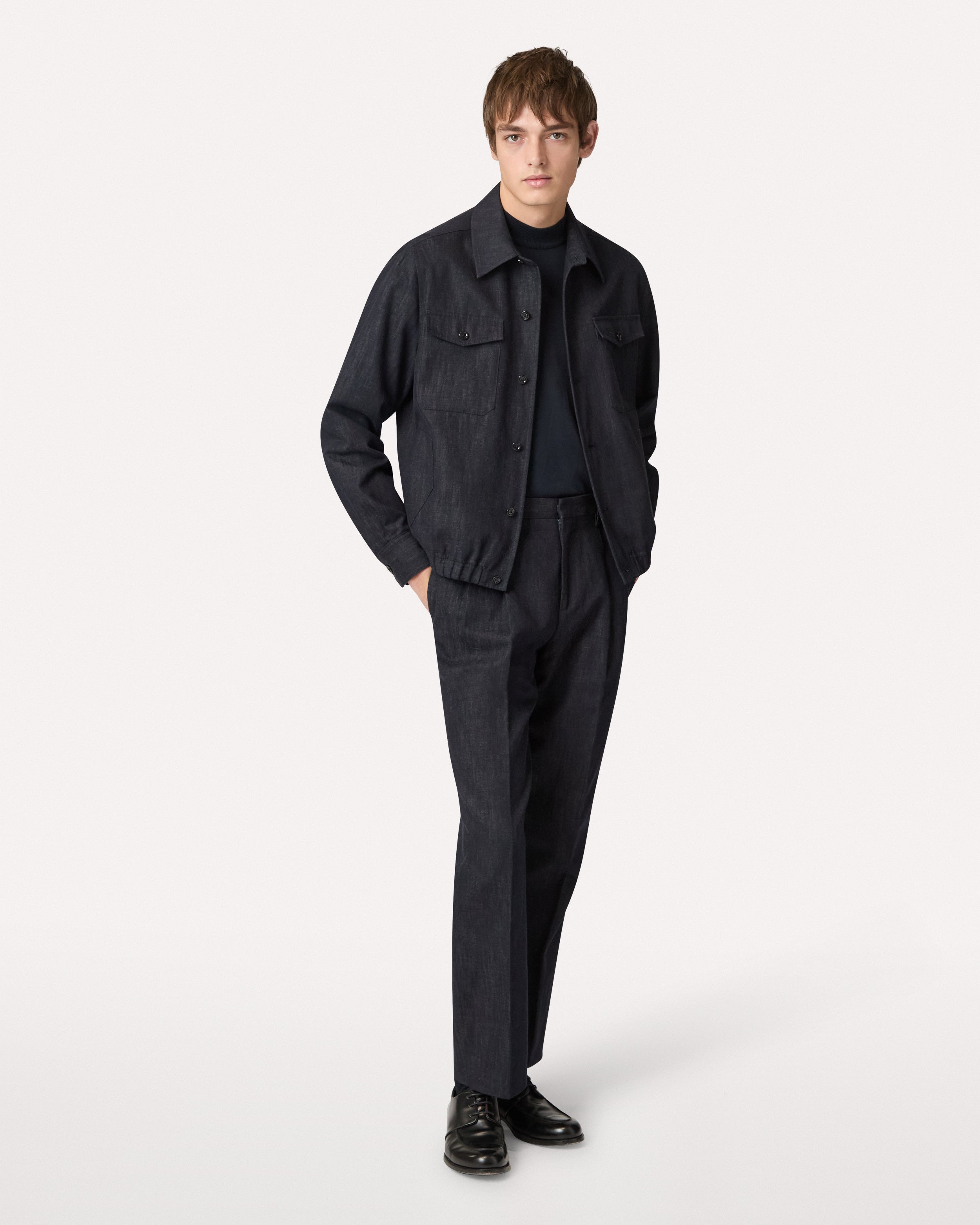 Blue two-pleat trousers BLUE Lardini 2