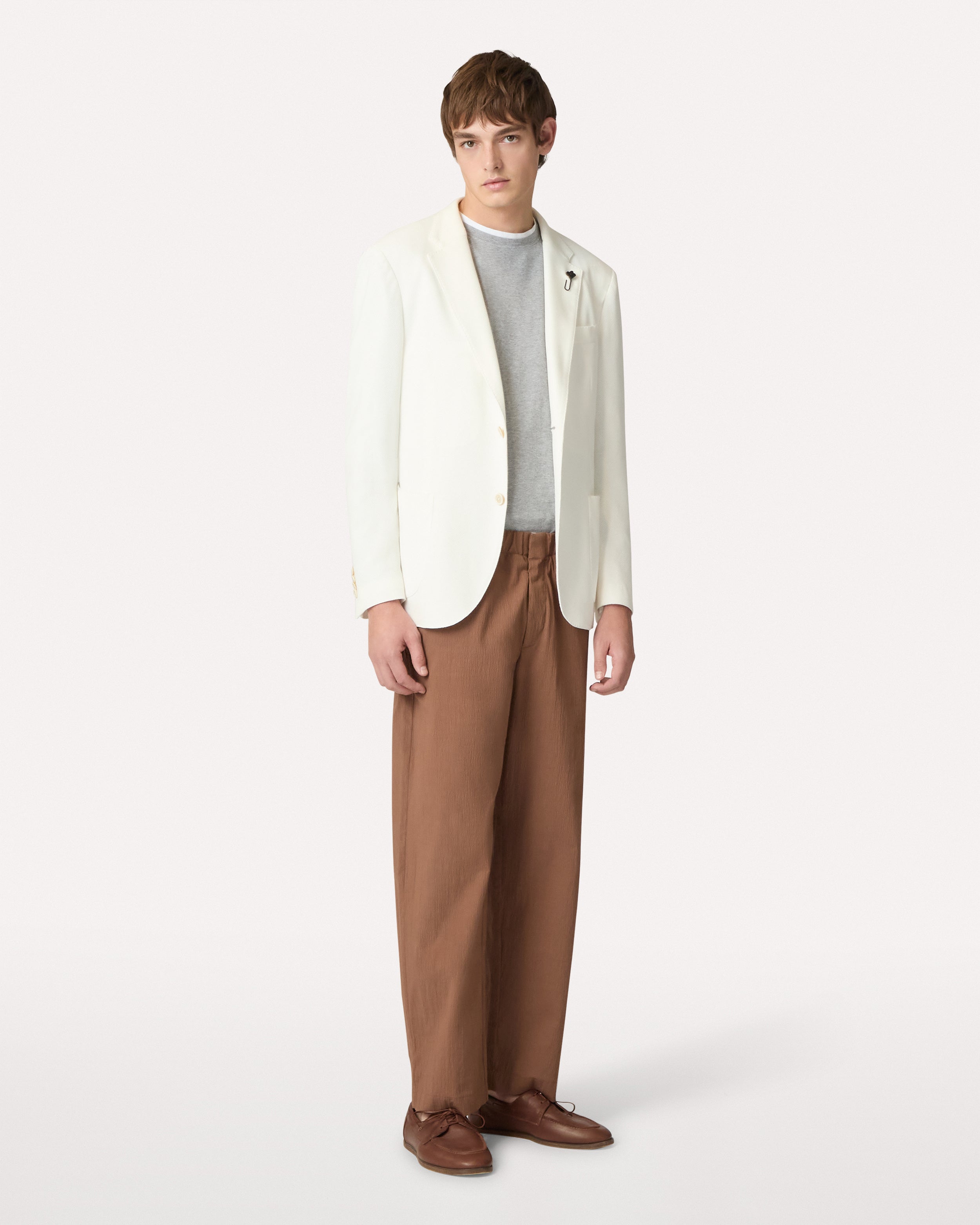 Beige flat-front trousers BROWN/RUST Lardini 2