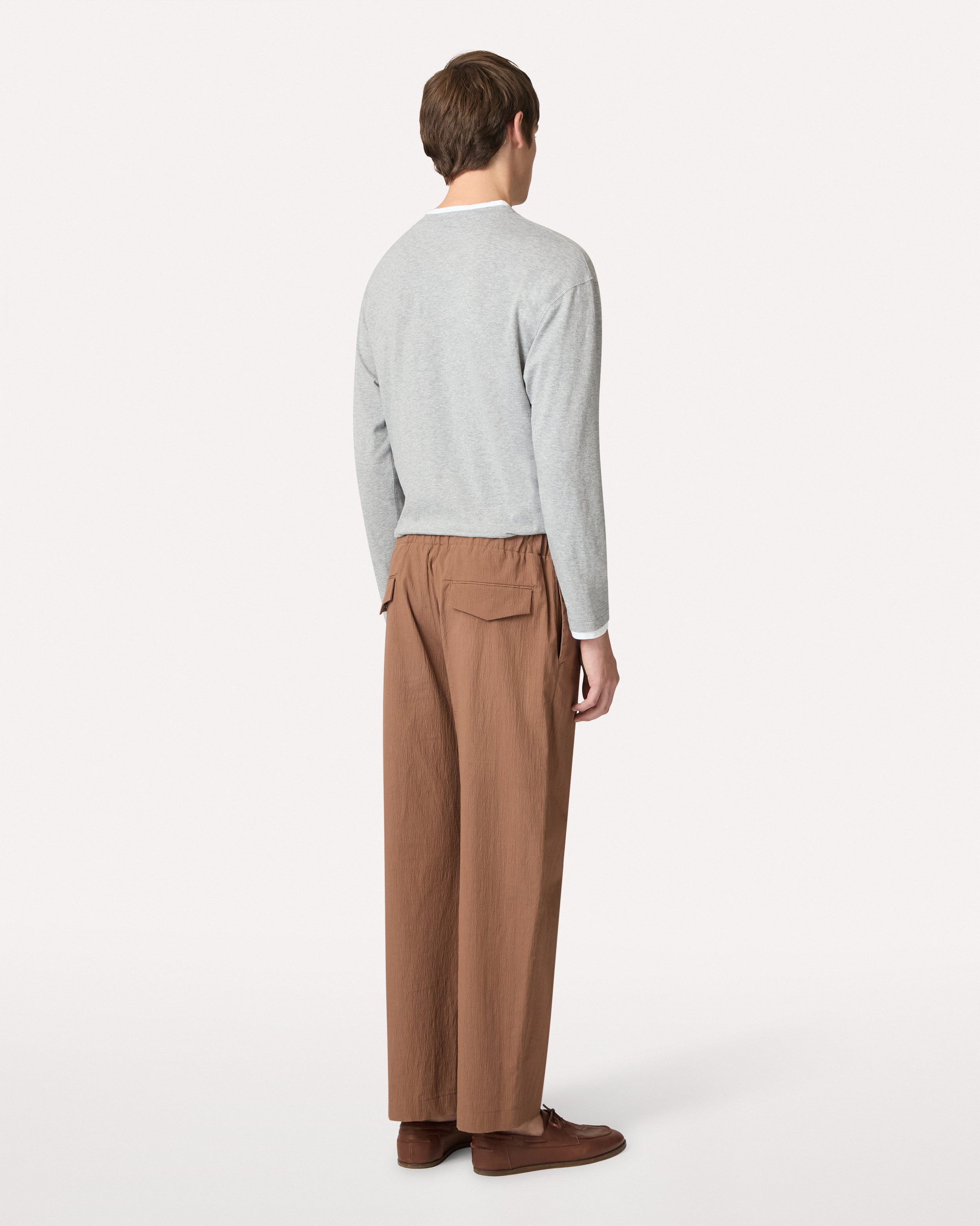 Beige flat-front trousers BROWN/RUST Lardini 5