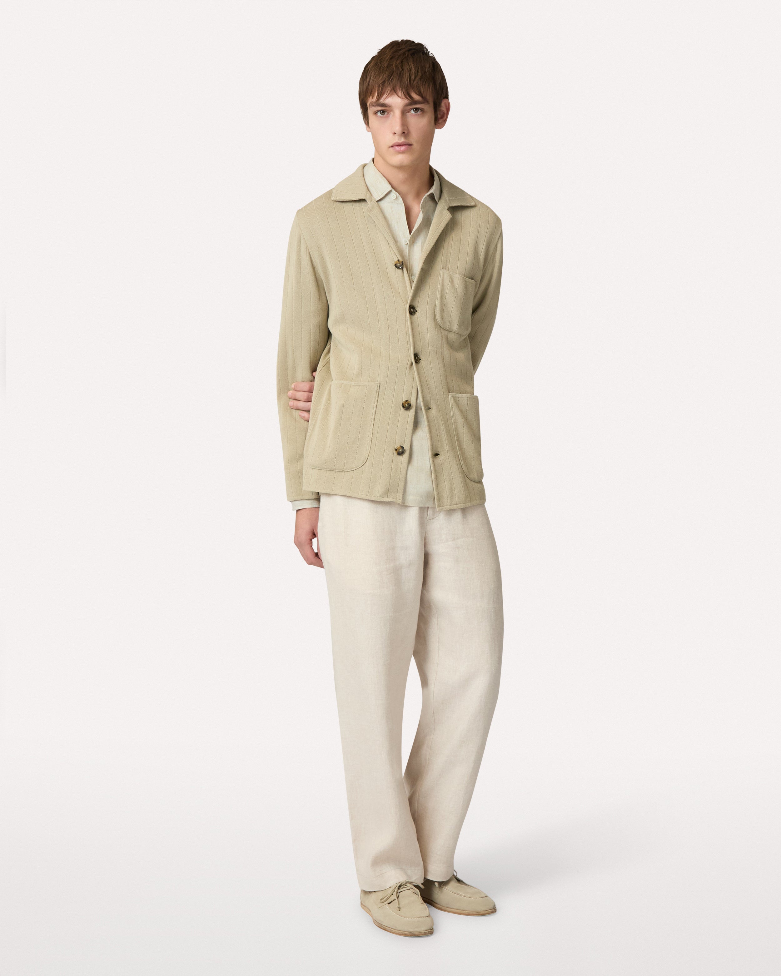 Pantalone beige senza pieghe in lino BEIGE/CREAM Lardini 2