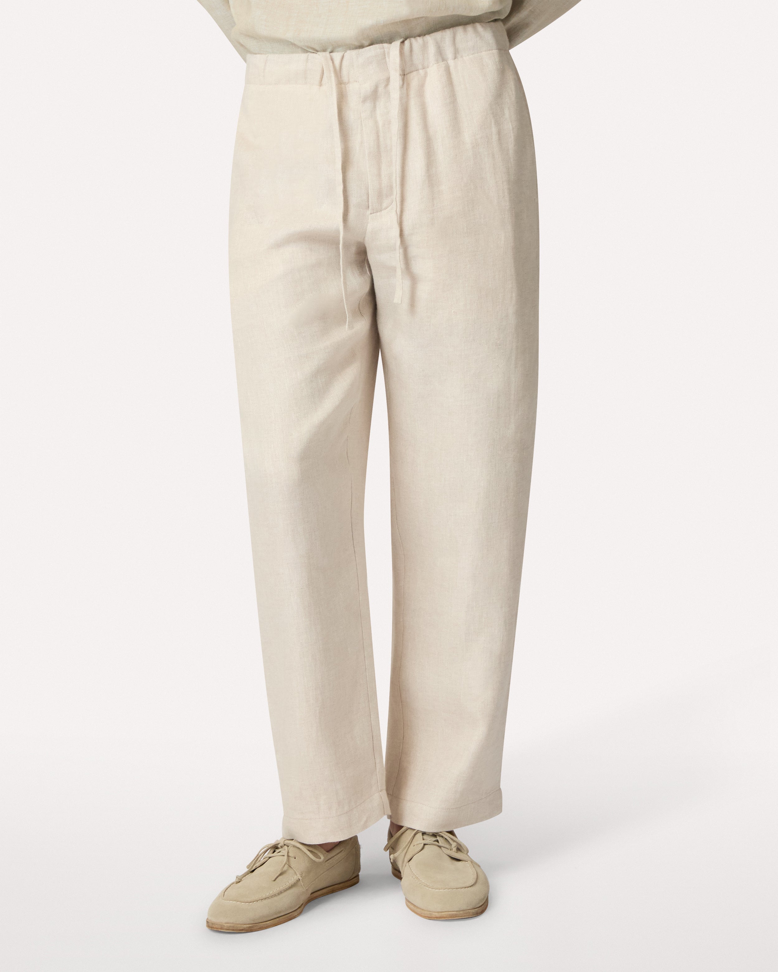 Linen beige flat-front trousers BEIGE/CREAM Lardini 3