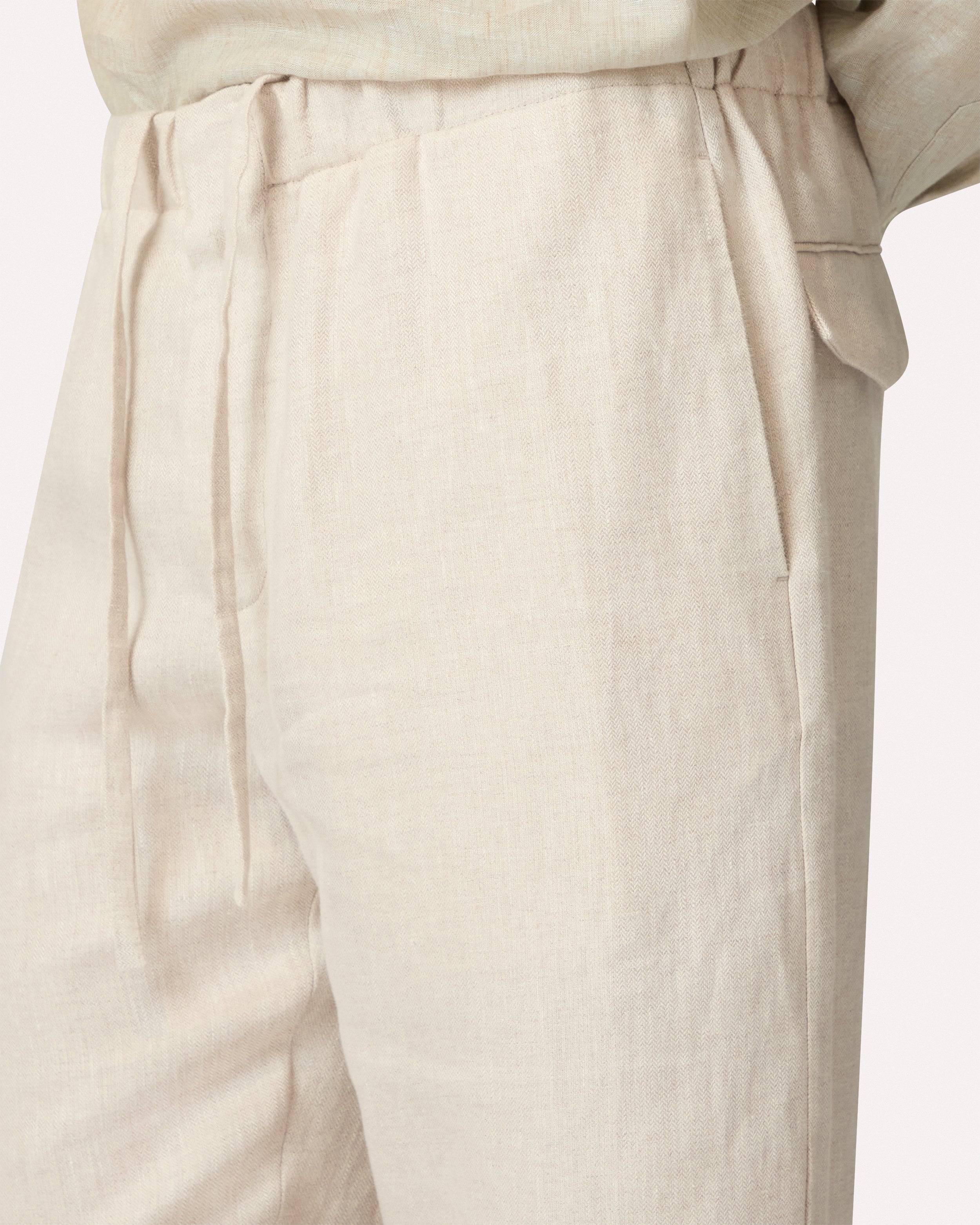 Linen beige flat-front trousers BEIGE/CREAM Lardini 4