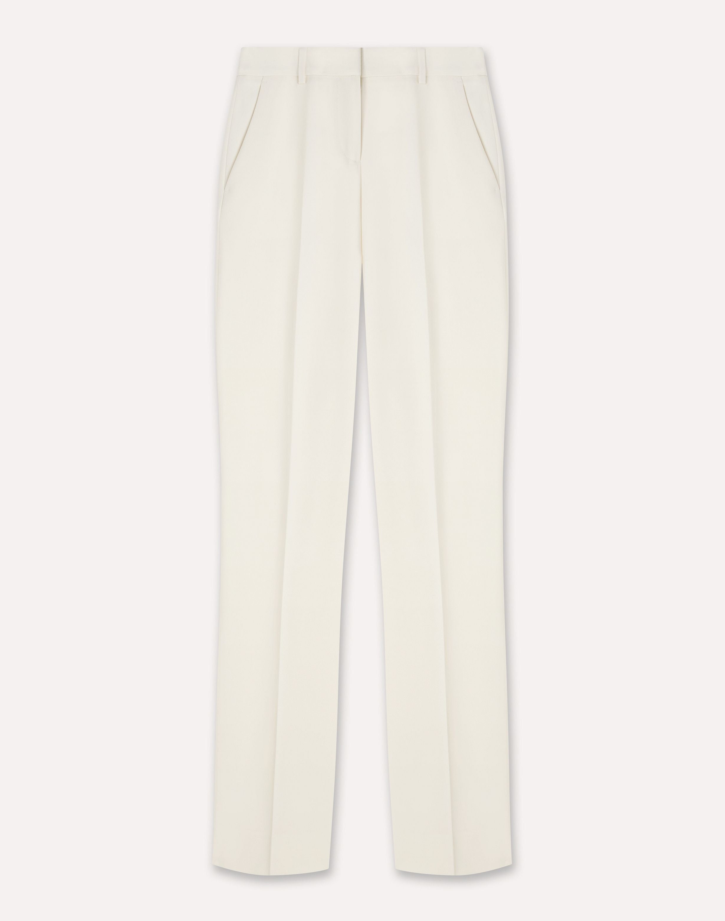 White stretch wool trousers CREAM Lardini 1