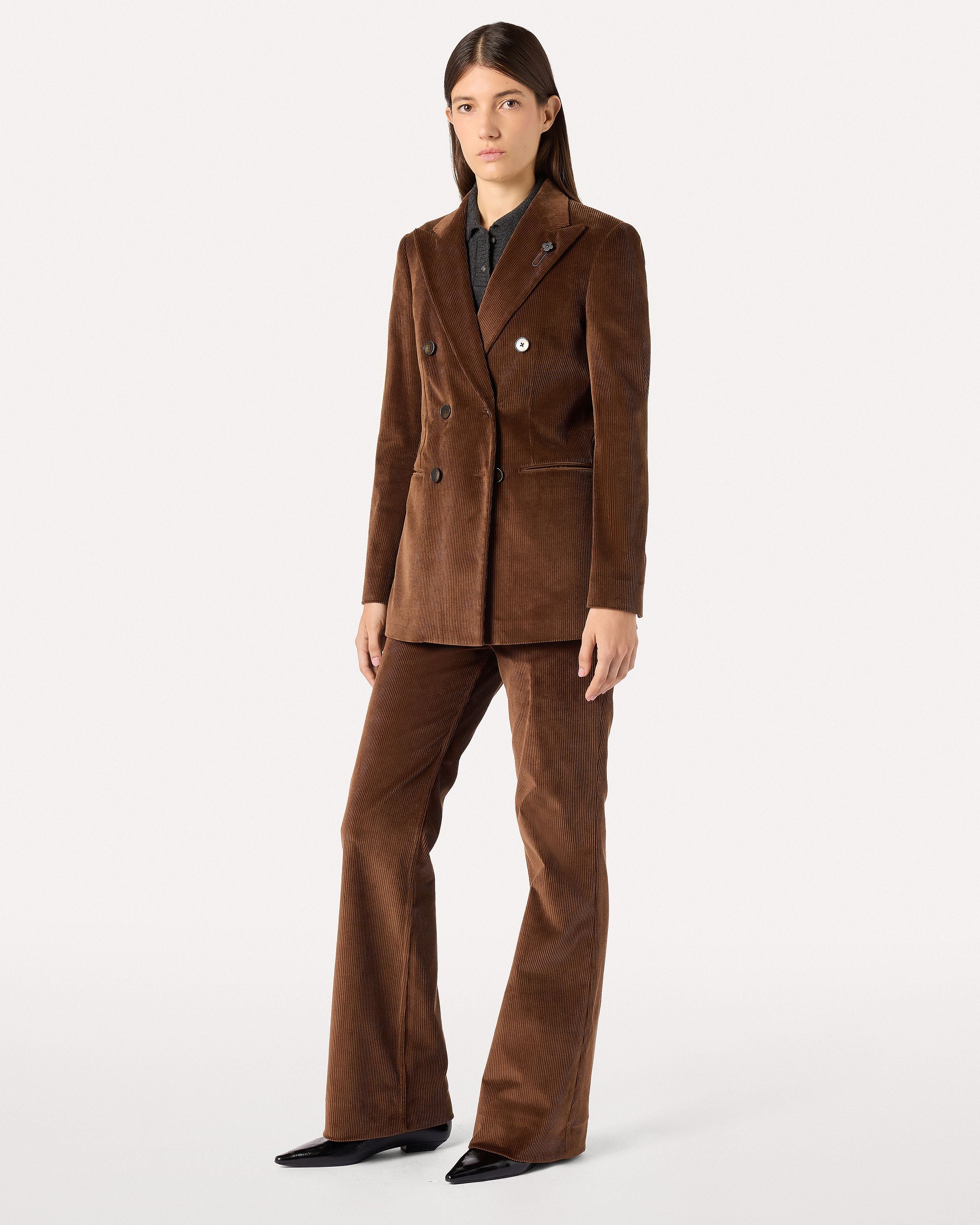 Double-breasted corduroy jacket CAMEL Lardini 2