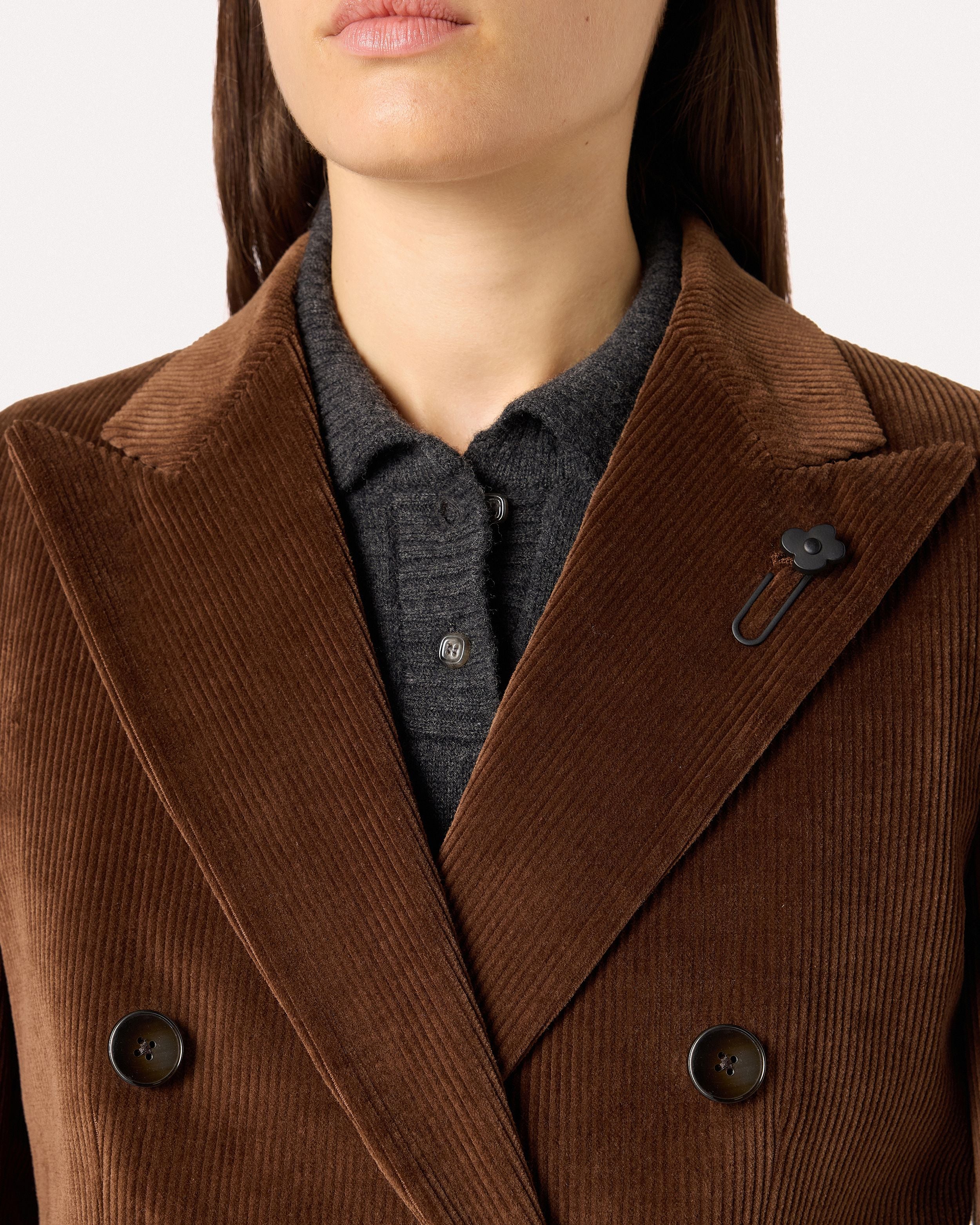 Double-breasted corduroy jacket CAMEL Lardini 3