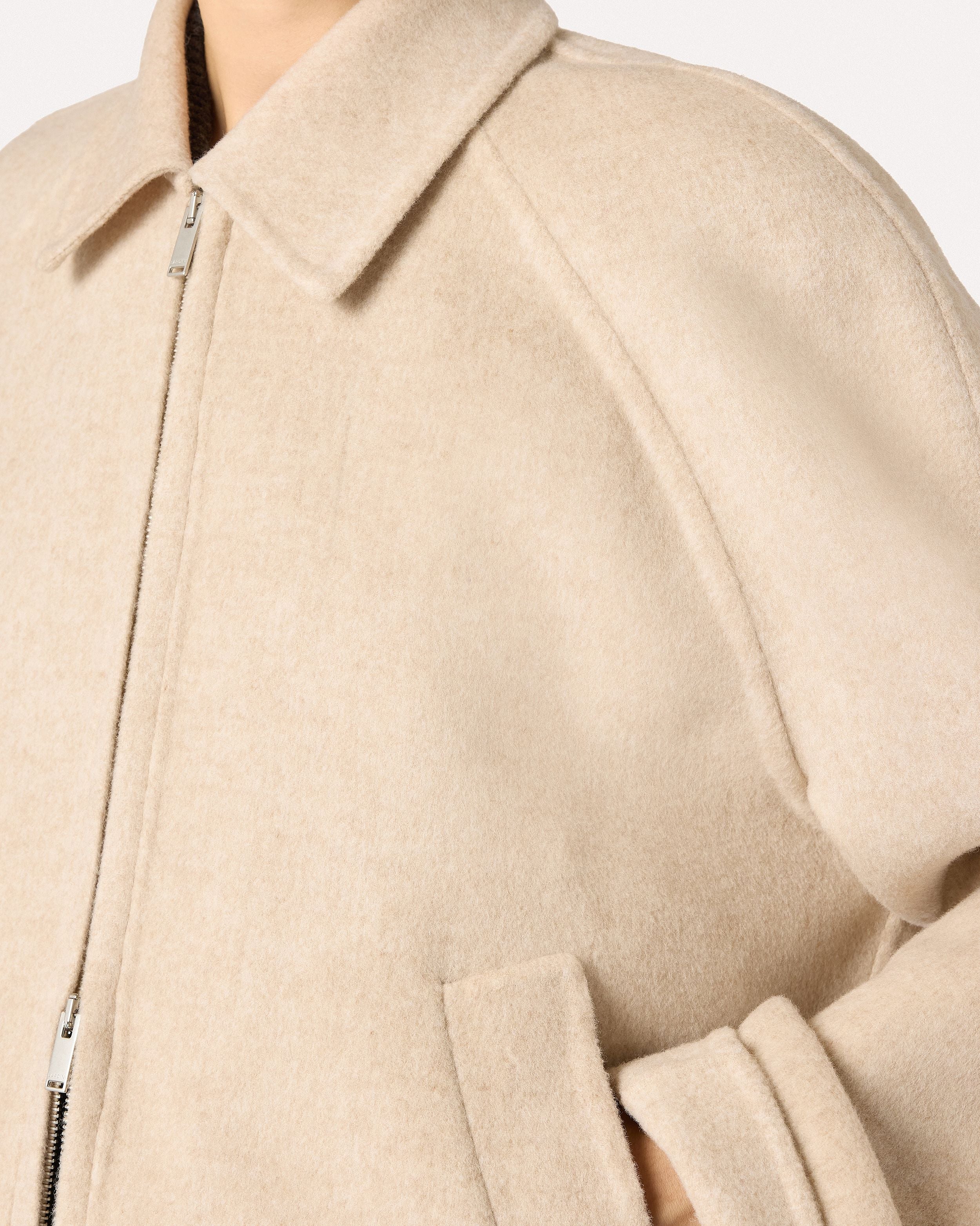 Sand short jacket in double wool with zipper BEIGE Lardini 3