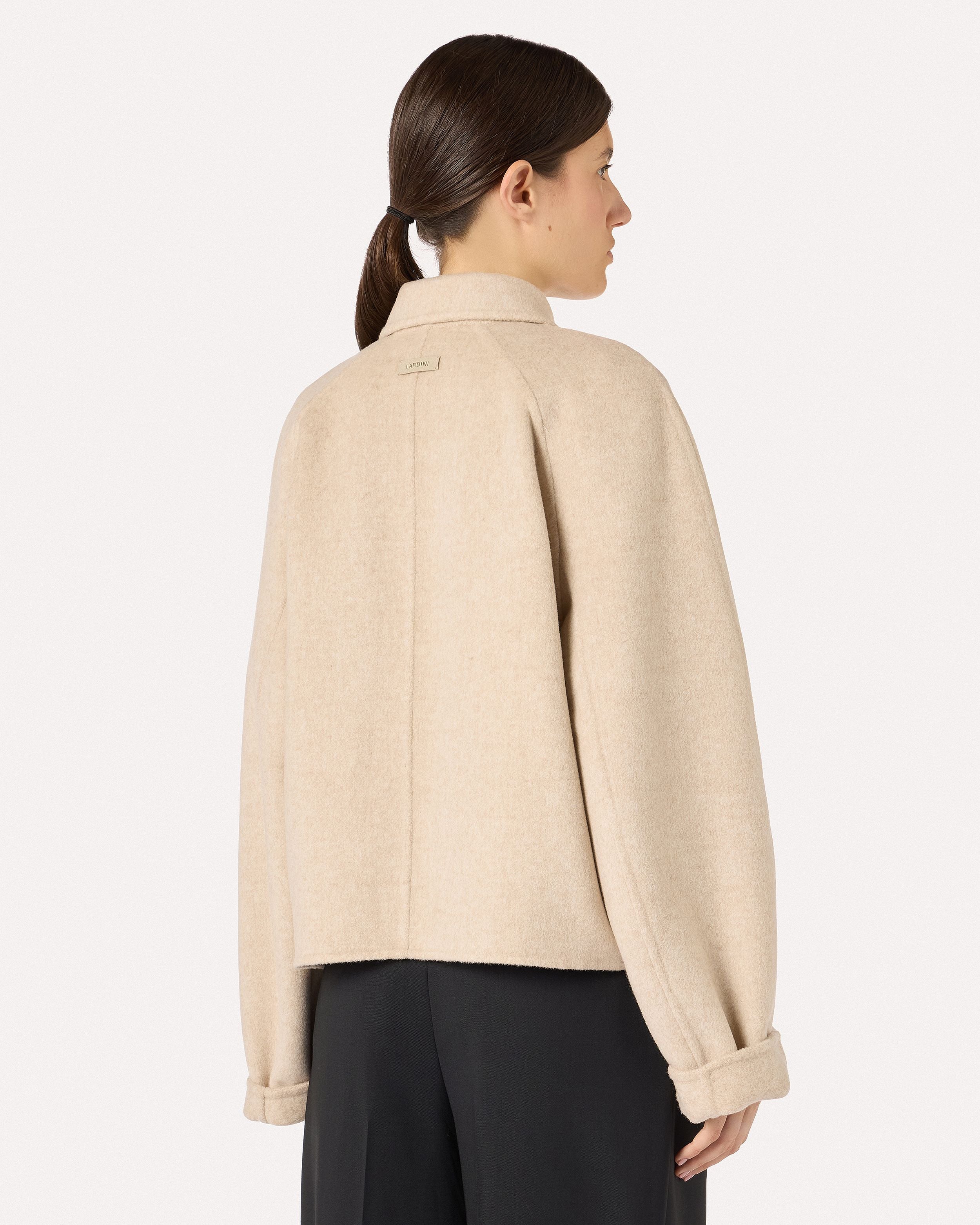 Sand short jacket in double wool with zipper BEIGE Lardini 5