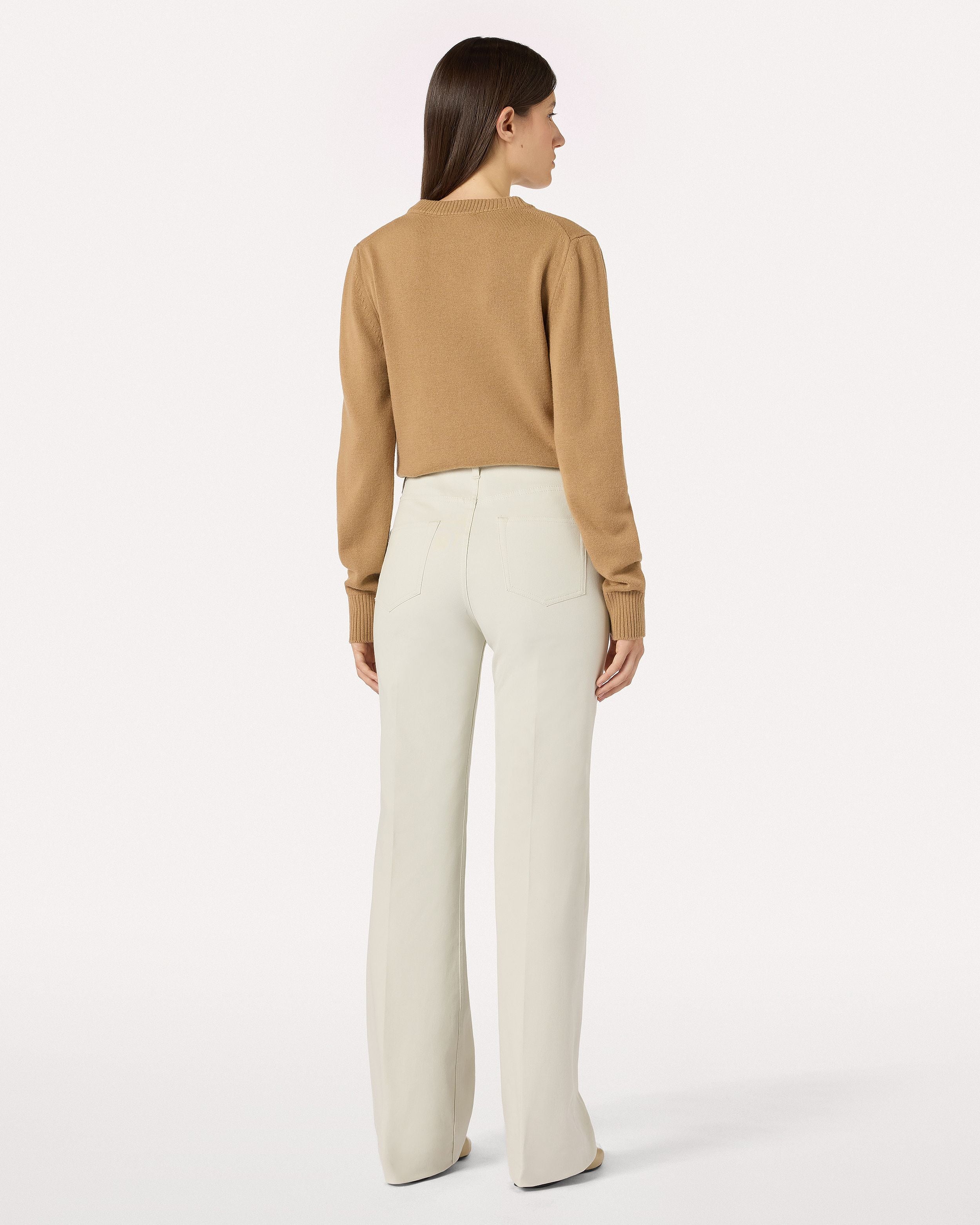Pantalone flare crema in cotone stretch CREAM Lardini 5