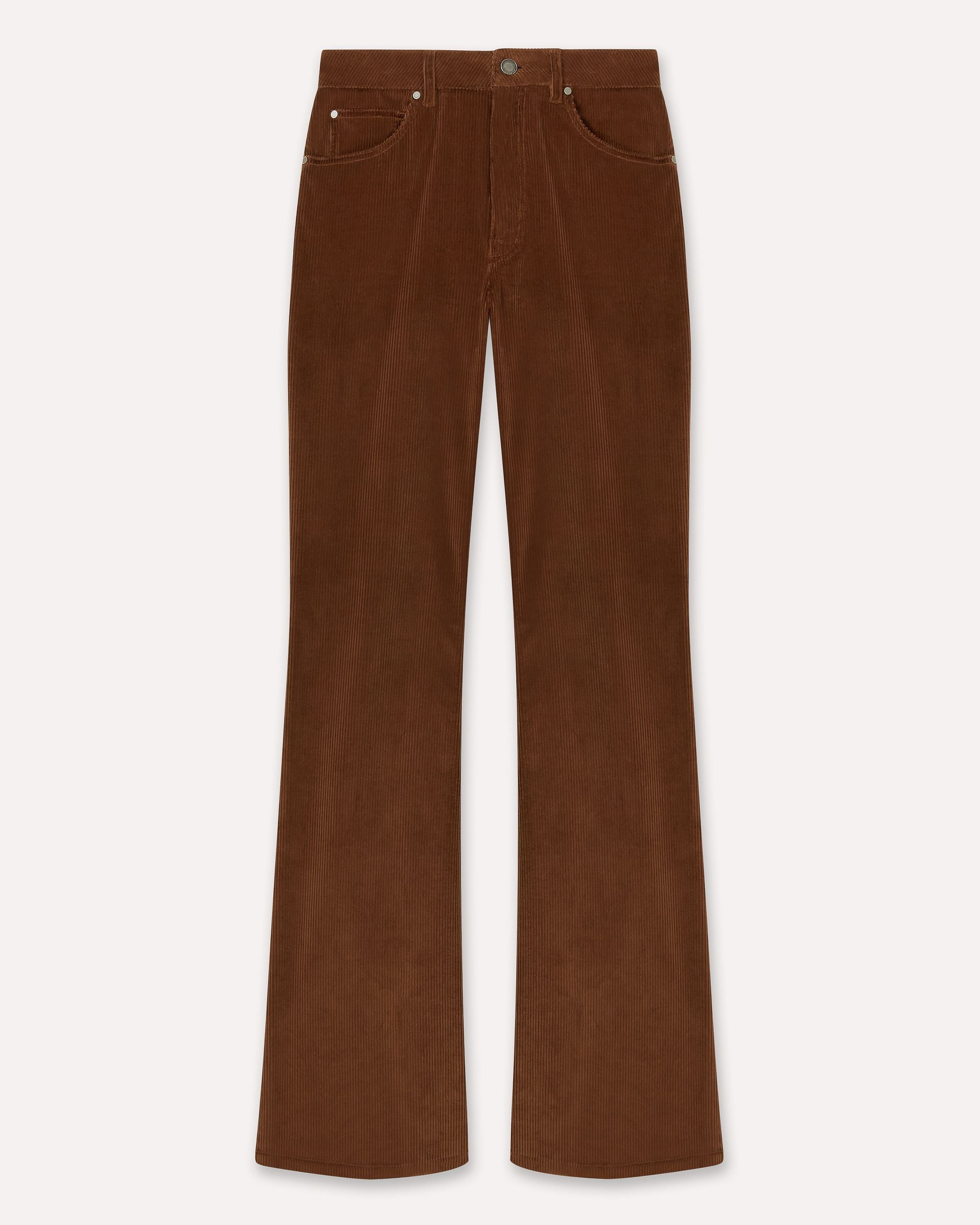 Tobacco flared trousers in corduroy CAMEL Lardini 1
