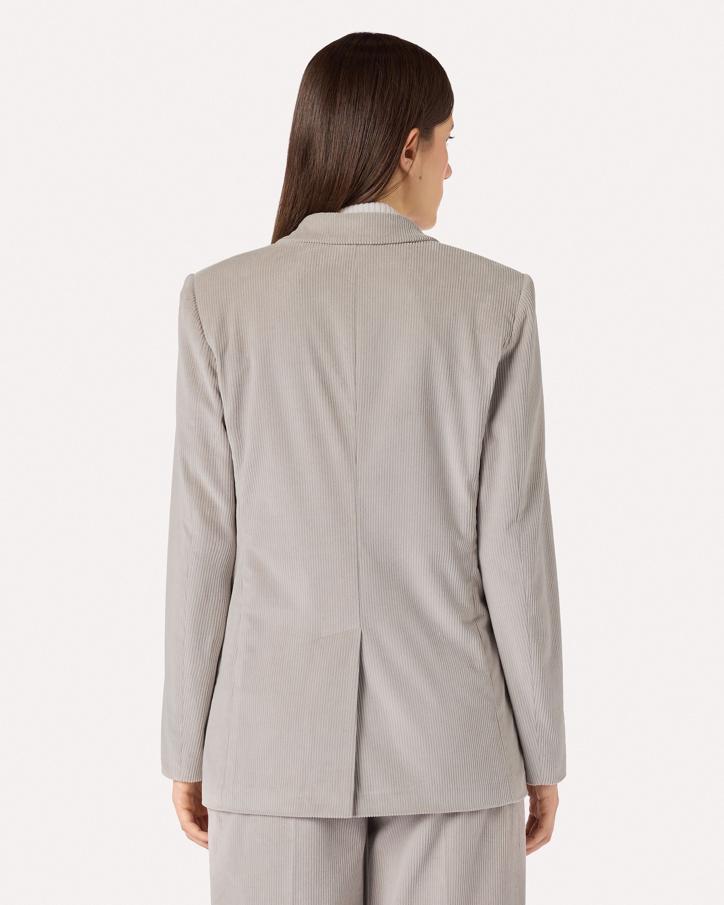 Giacca doppiopetto in velluto stretch grigio GREY Lardini 5