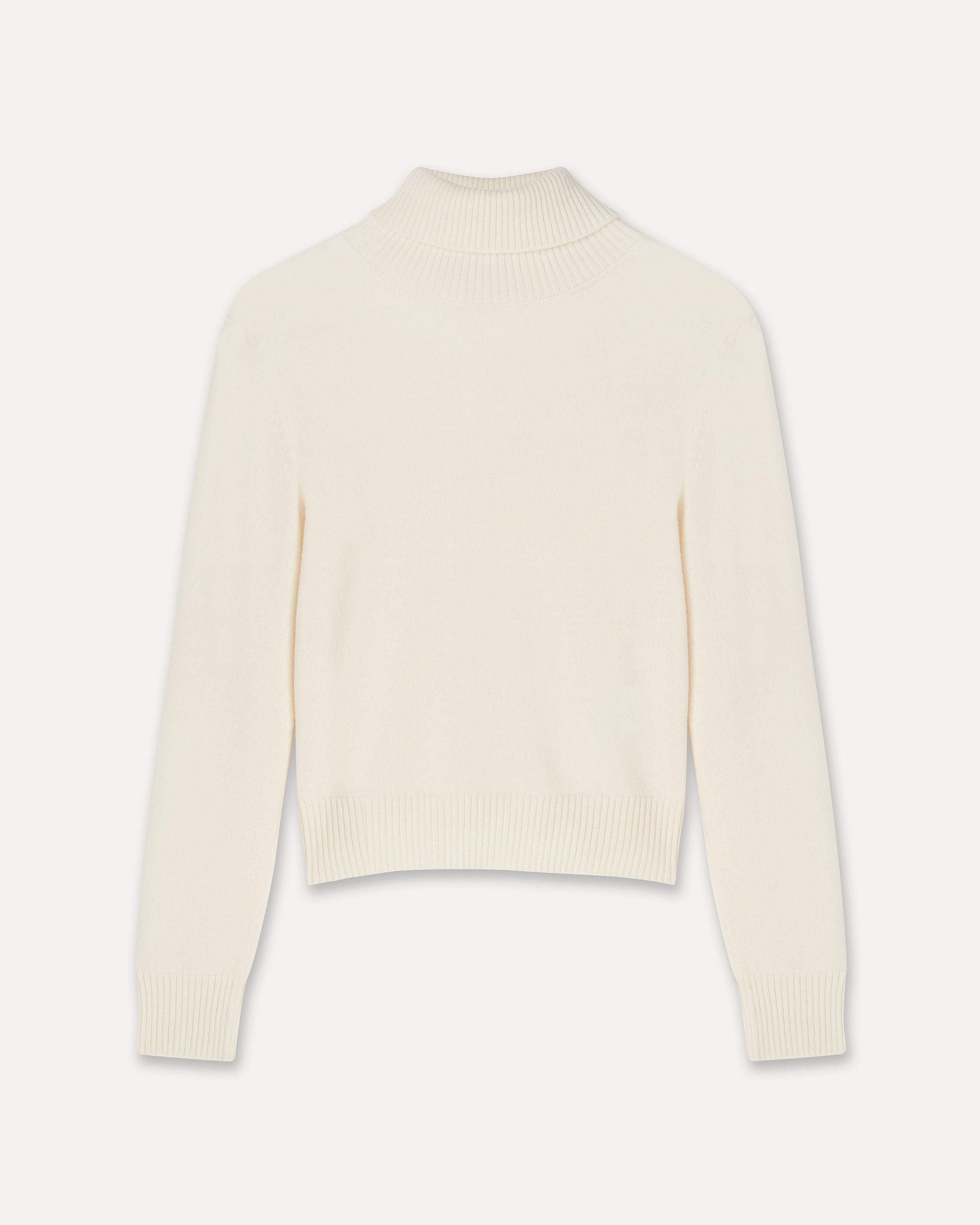 Cream-colored turtleneck in pure virgin wool CREAM Lardini 1