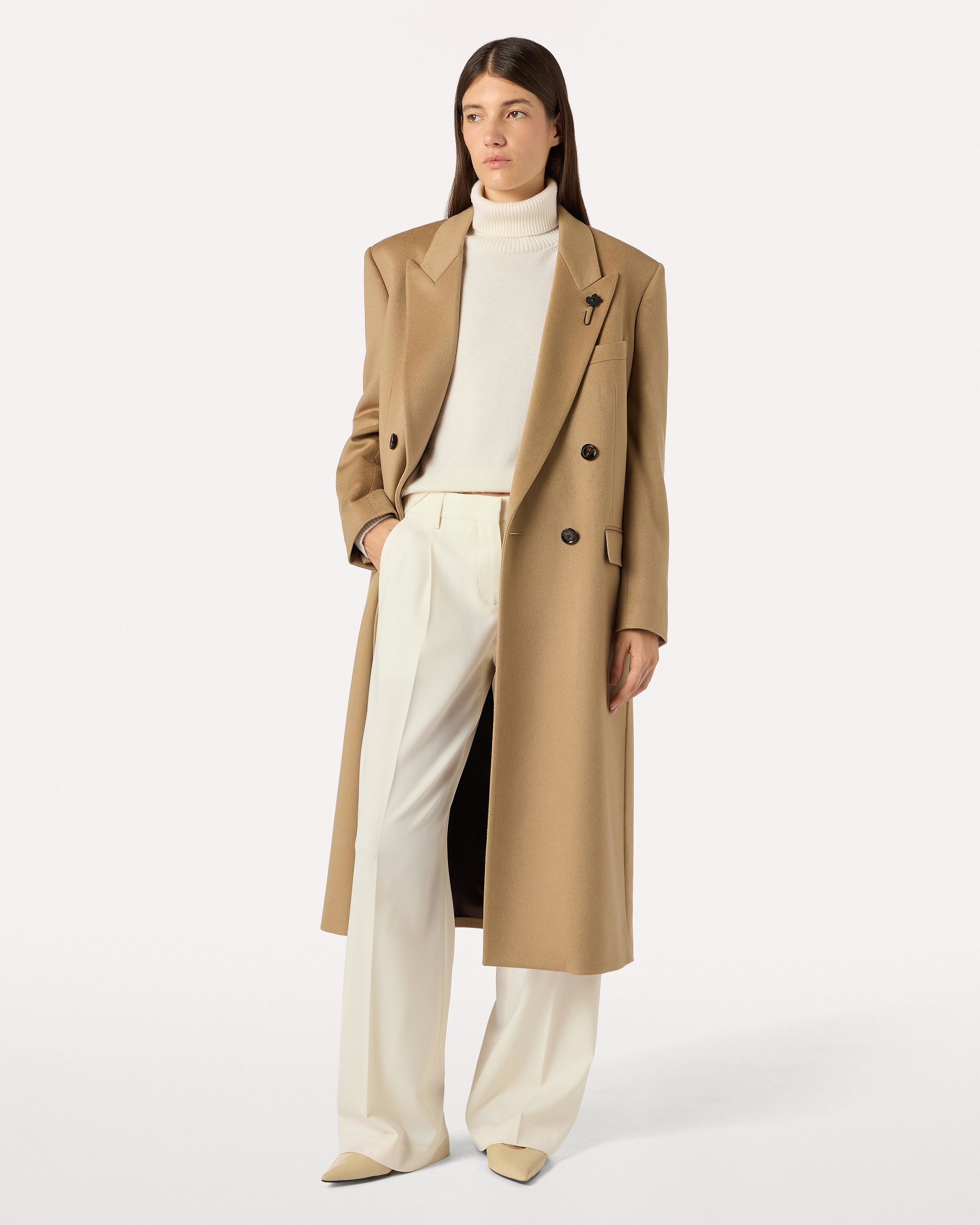 Cream-colored turtleneck in pure virgin wool CREAM Lardini 2