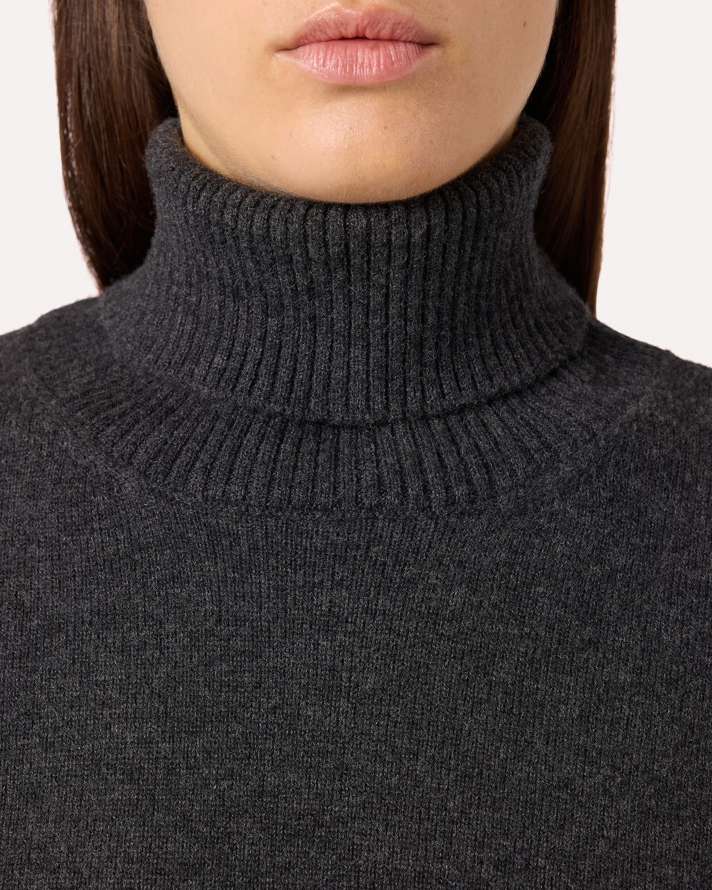 Anthracite turtleneck in pure virgin wool GREY Lardini 3