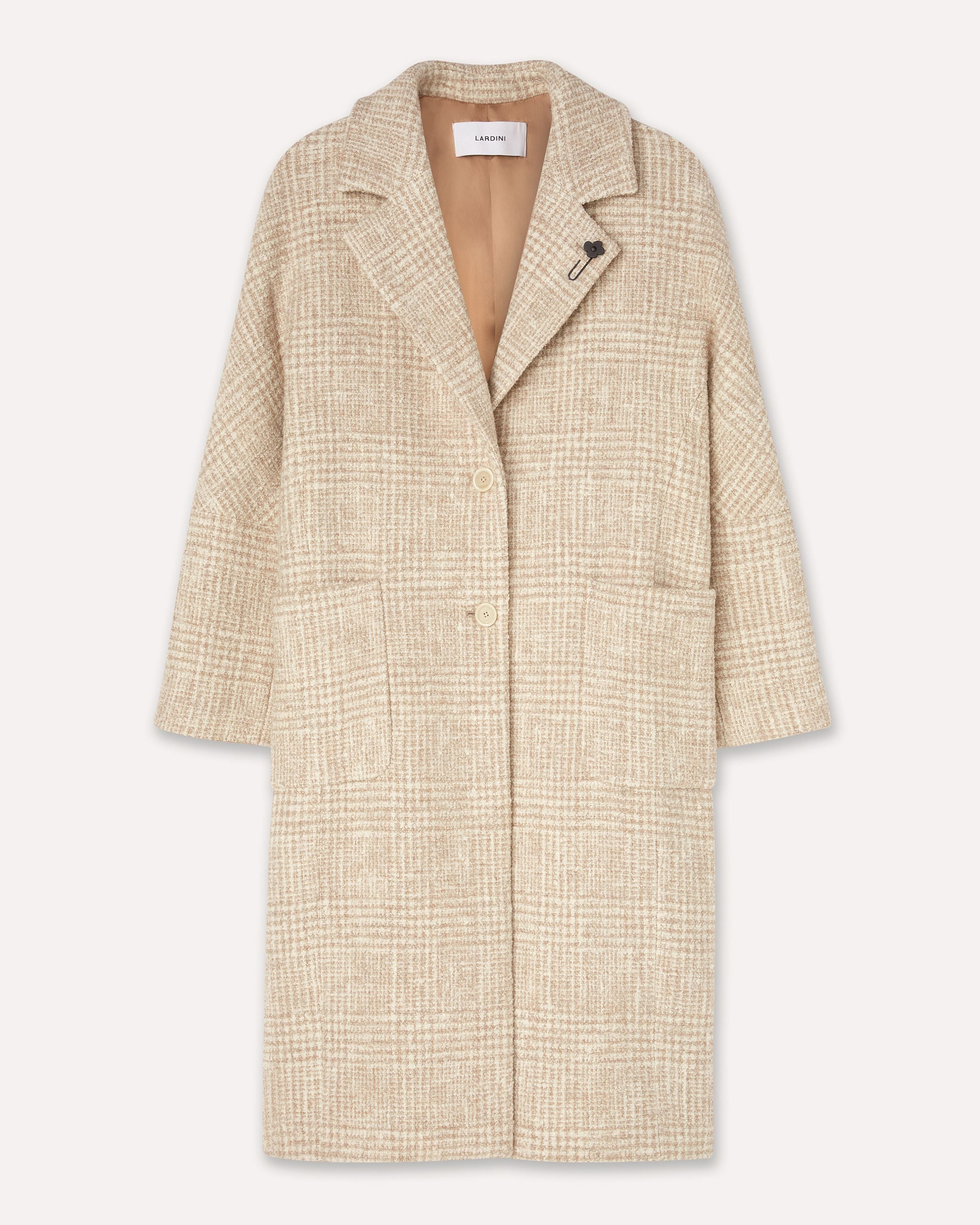 Sand long coat in bouclé alpaca CREAM/BEIGE Lardini 1