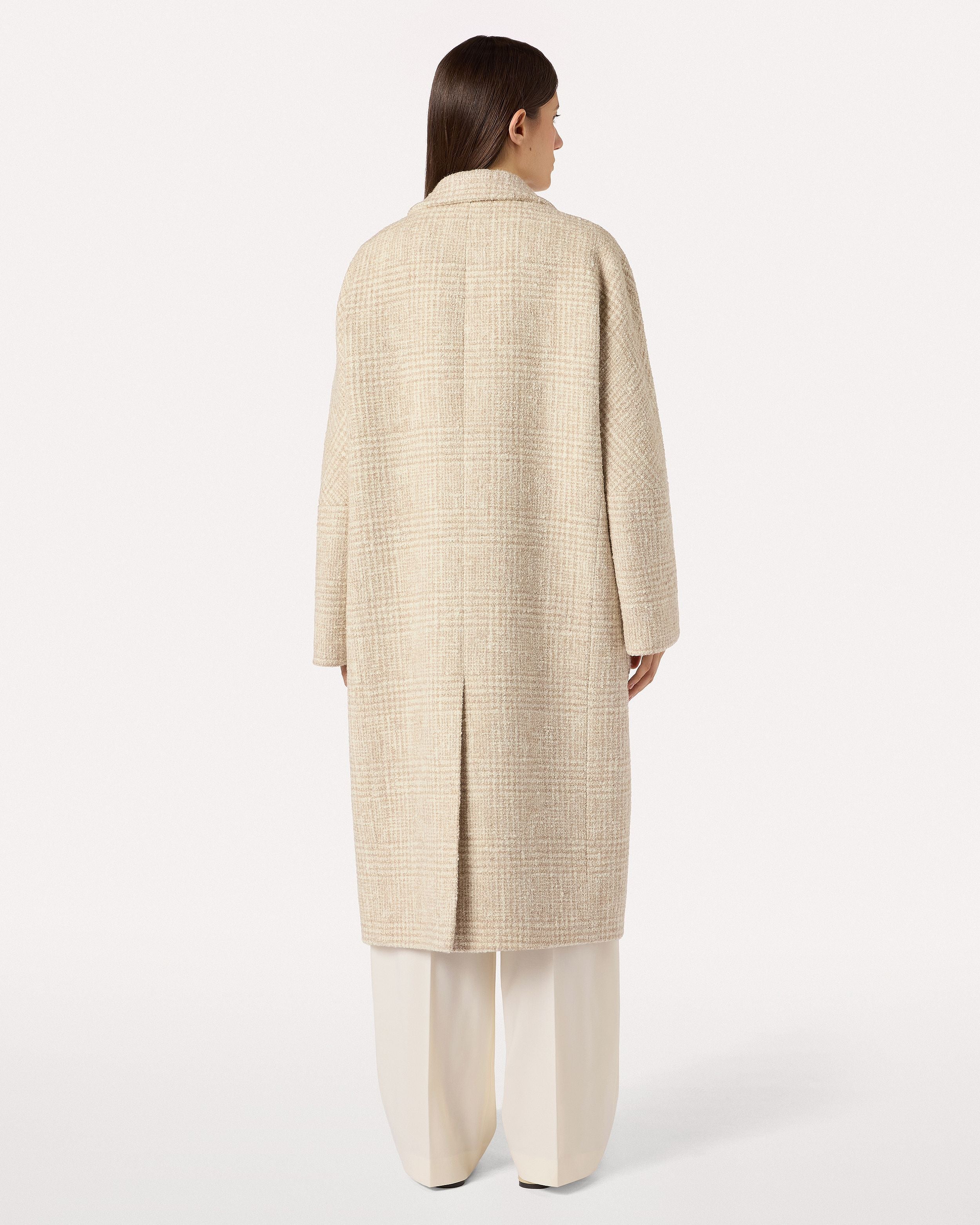 Sand long coat in bouclé alpaca CREAM/BEIGE Lardini 5