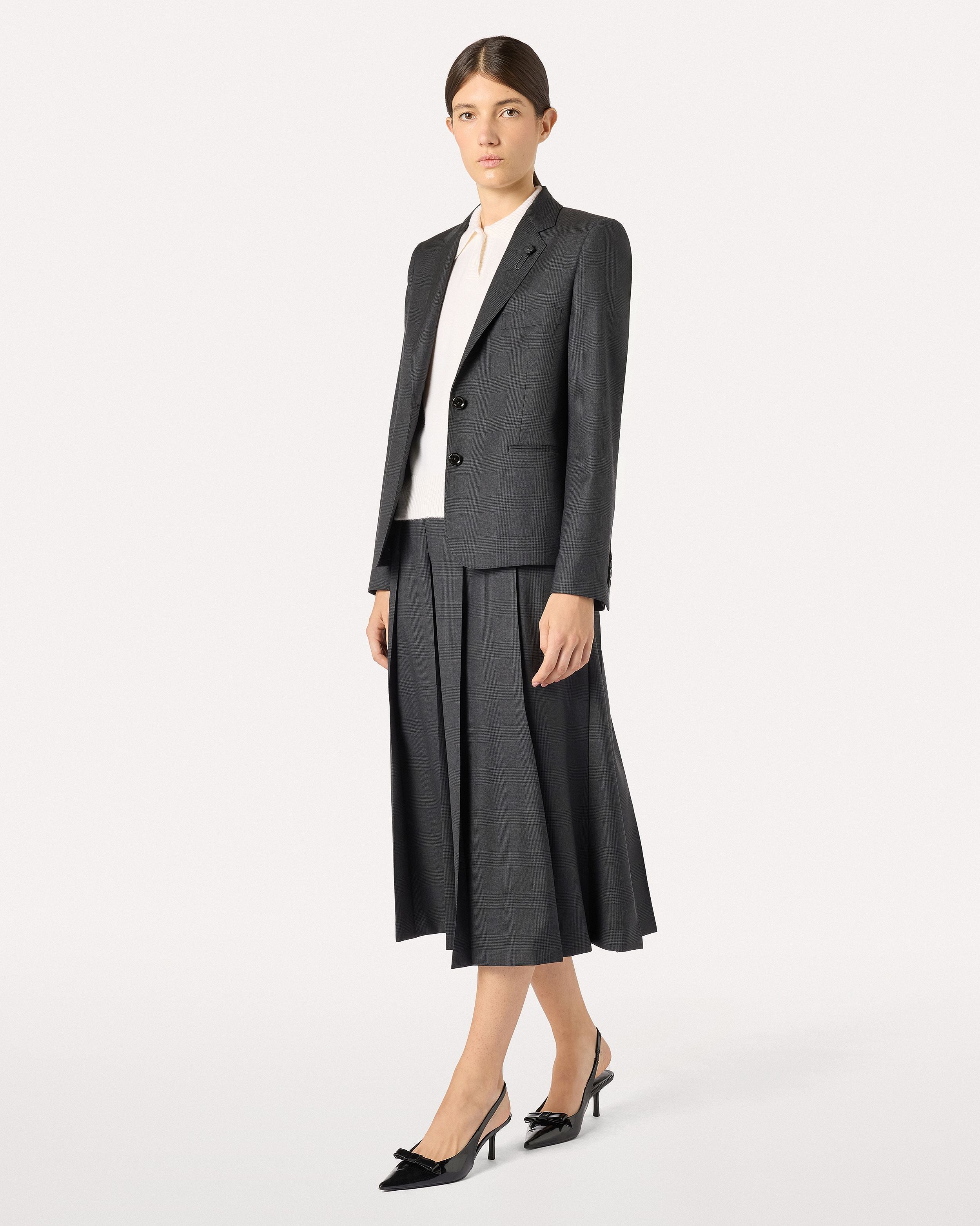Giacca monopetto grigia in lana GREY/BLACK Lardini 2