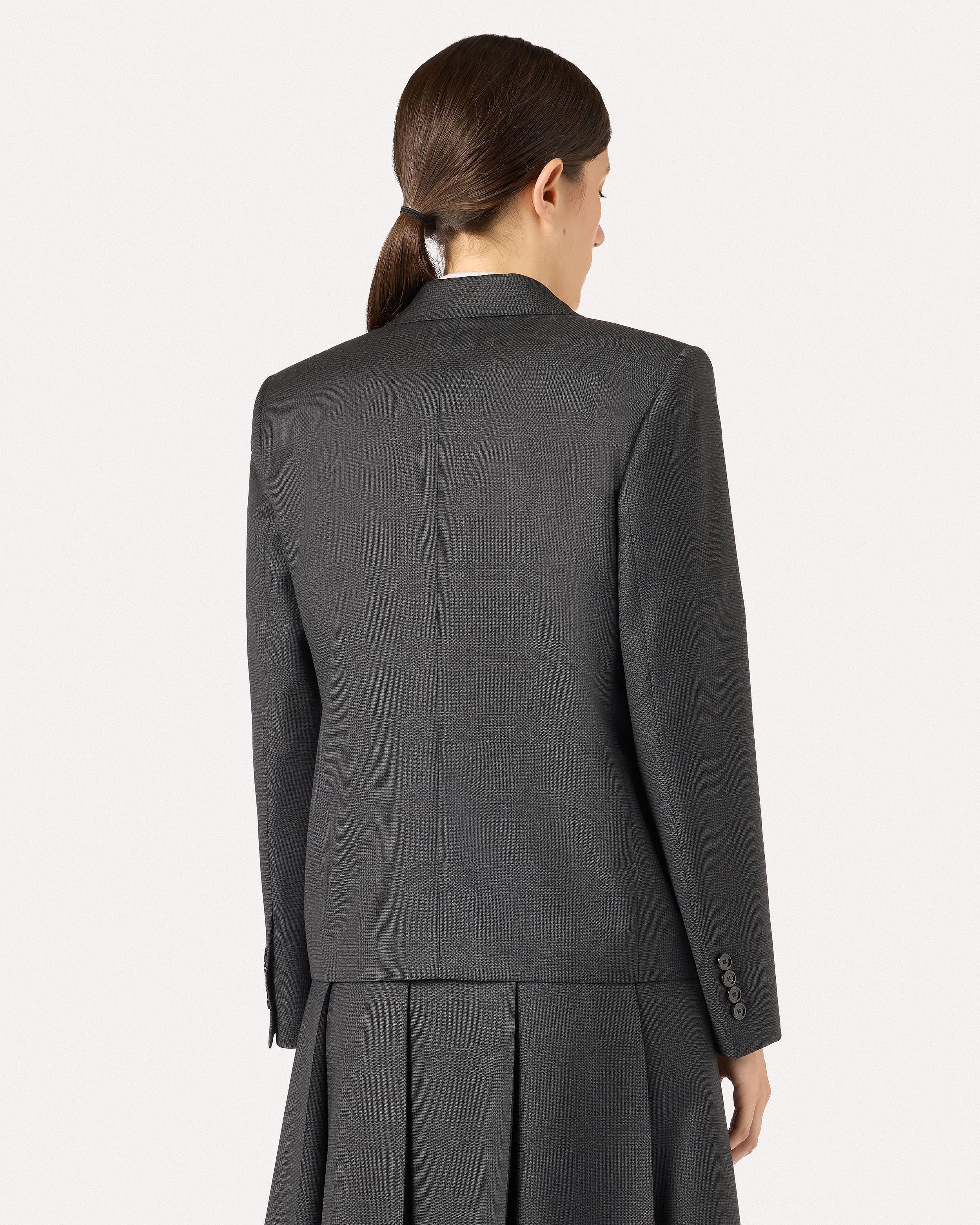 Giacca monopetto grigia in lana GREY/BLACK Lardini 5