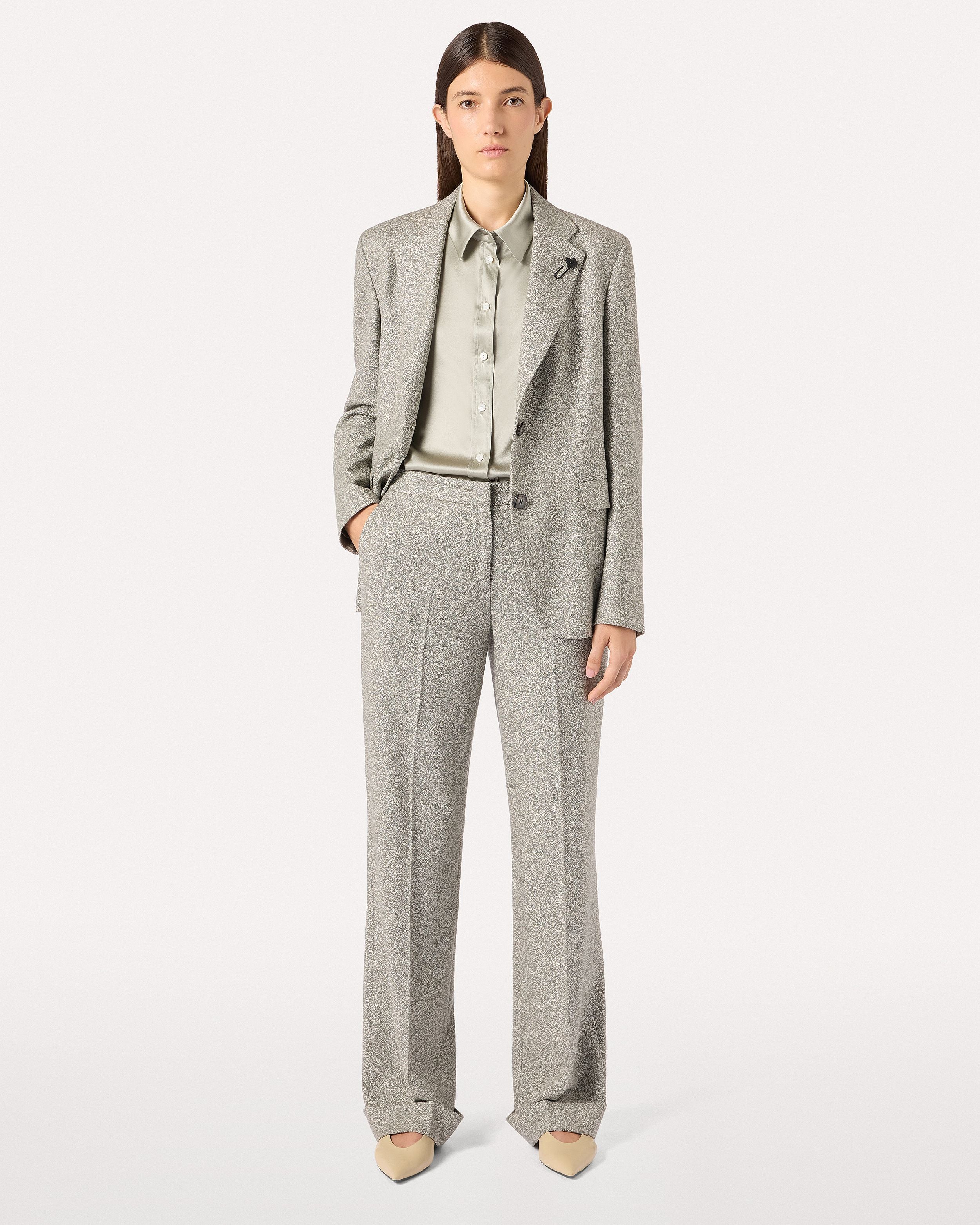 Pantalone grigio in lana viscosa stretch GREEN/BEIGE Lardini 2