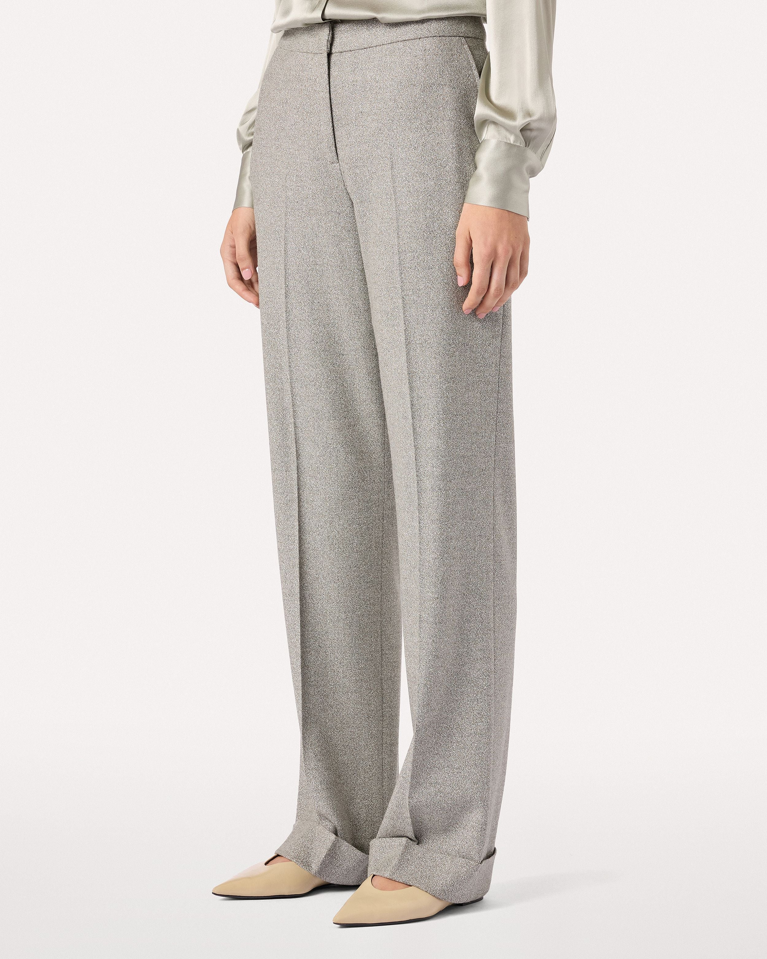 Pantalone grigio in lana viscosa stretch GREEN/BEIGE Lardini 4